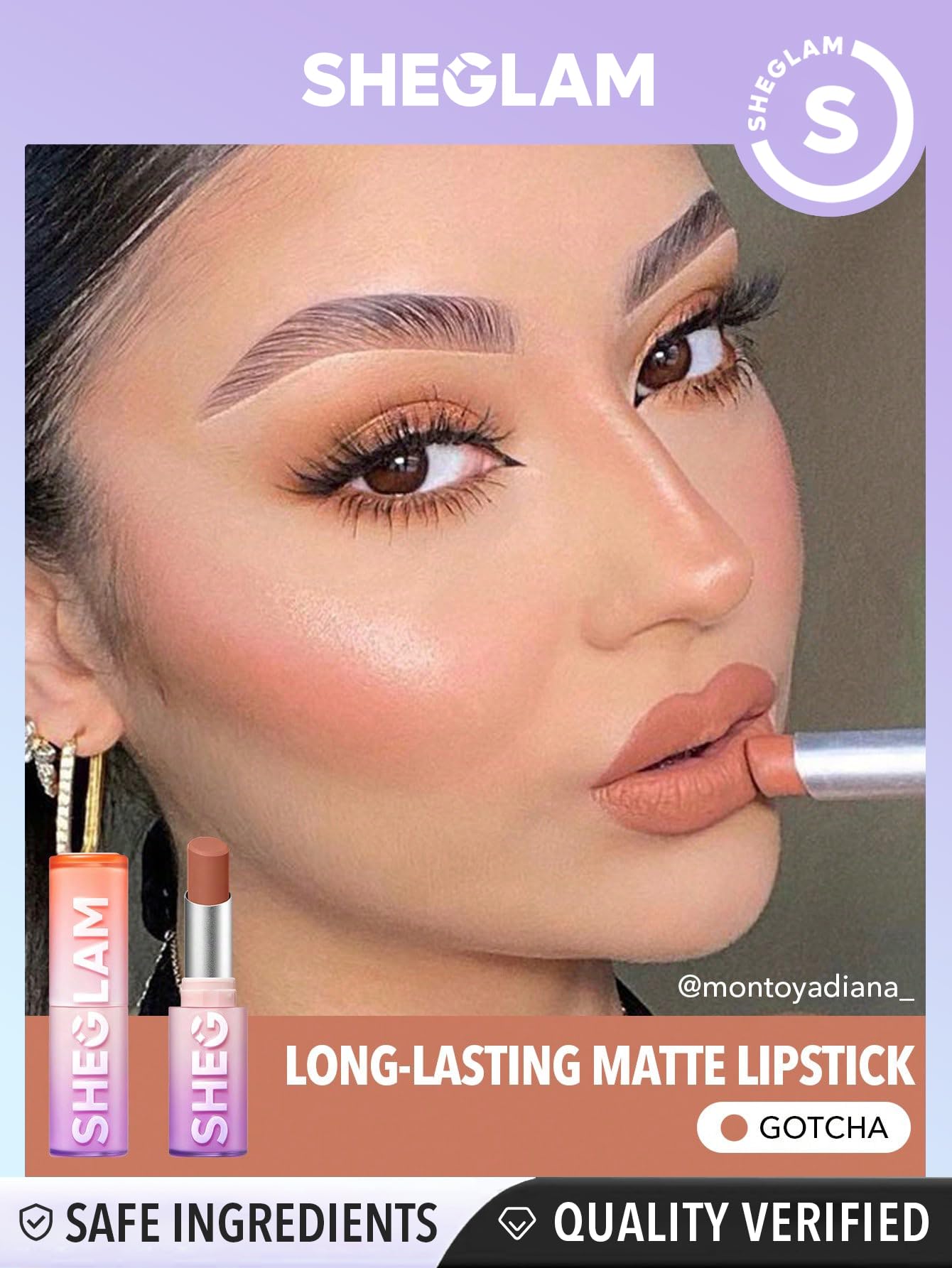 SHEGLAM Dynamatte Boom Waterproof Matte Lipstick Long Lasting Transfer Proof Lip Stick - Gotcha