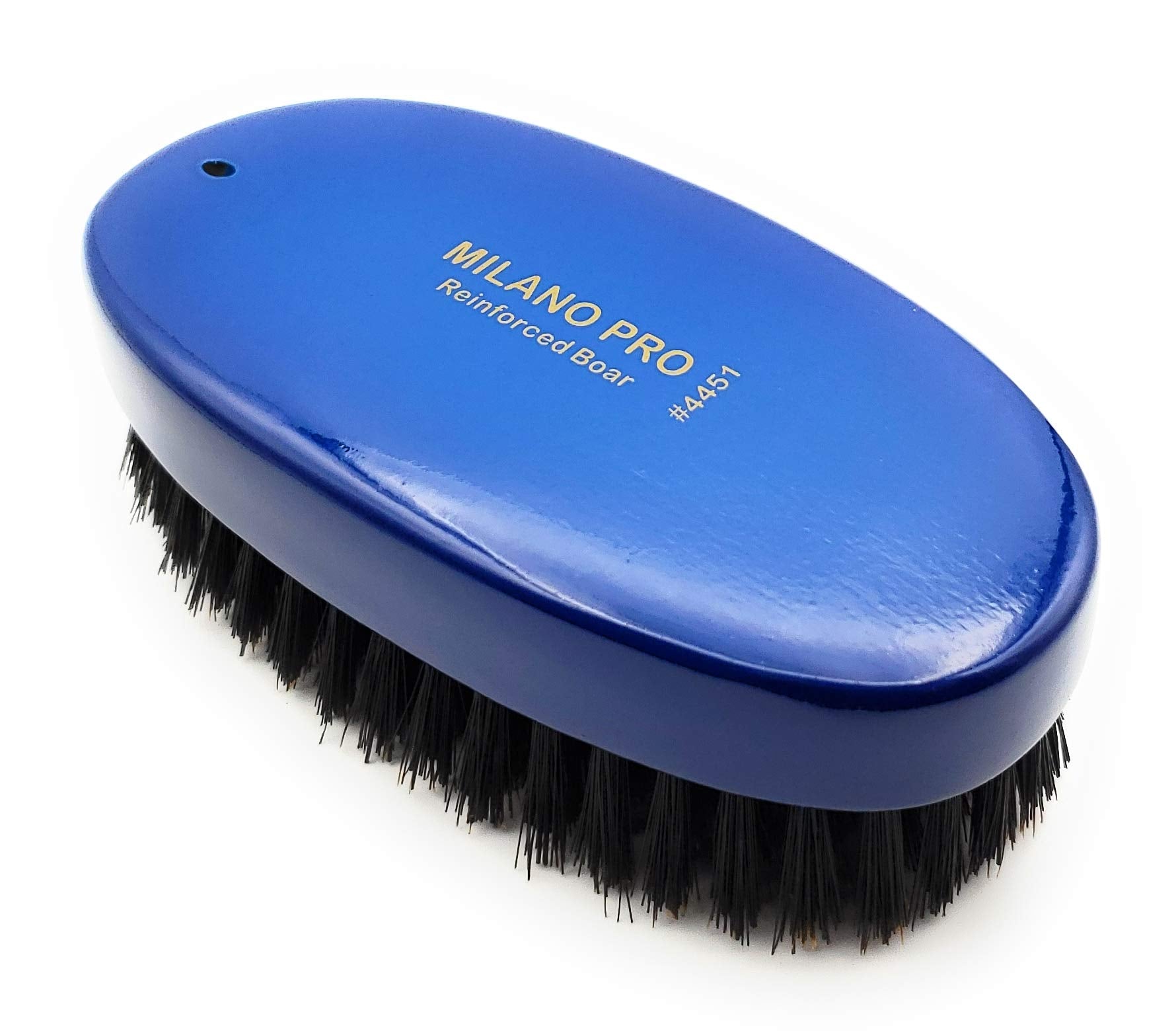 Milano Pro Boar Bristle 9-Row Reinforced Oval Palm Wave Brush #4451