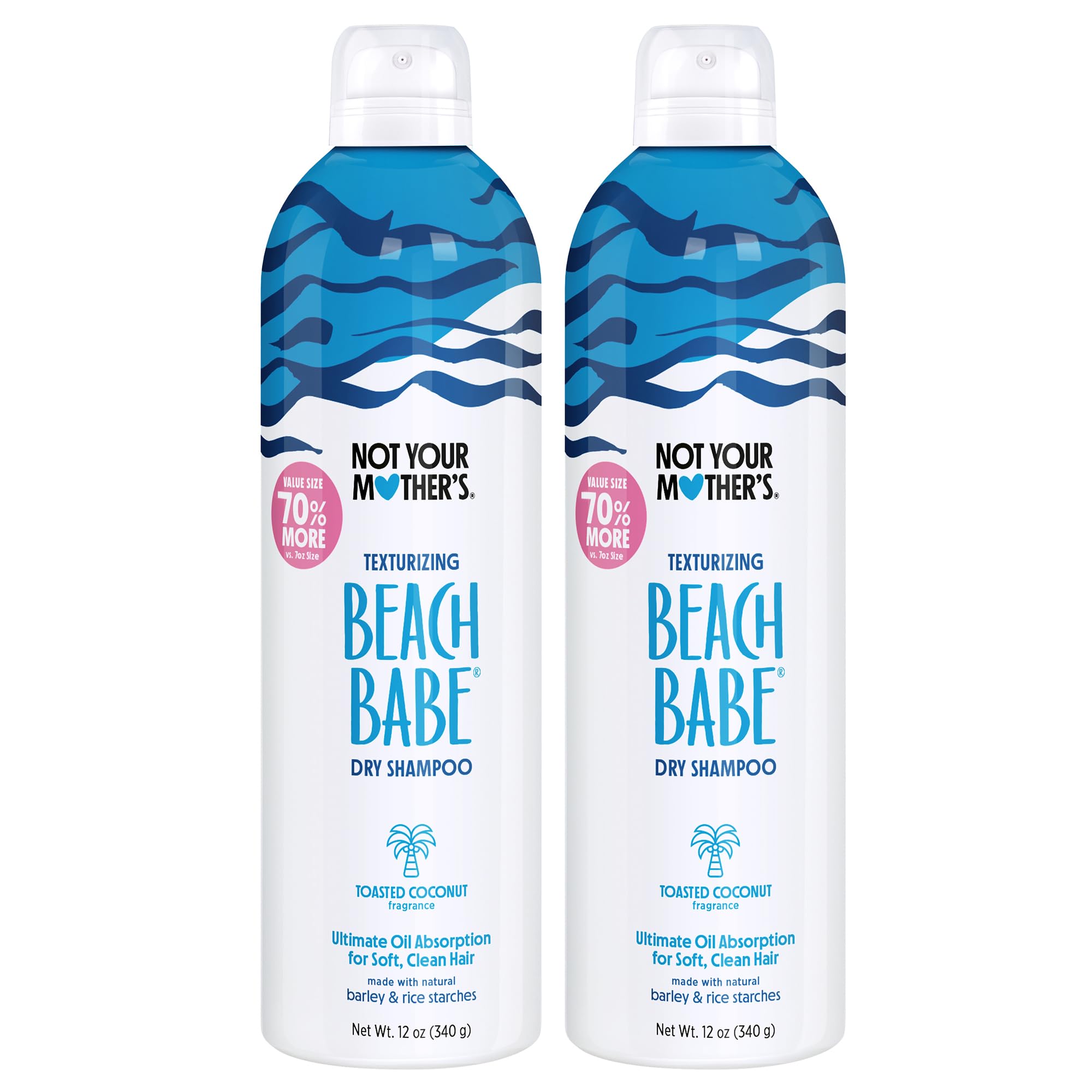 Not Your Mother's Beach Babe Jumbo Dry Shampoo (2-Pack) - 12 oz Dry Shampoo - Instantly Absorbs Oil While Creating Effortless Sea-Tossed Texture