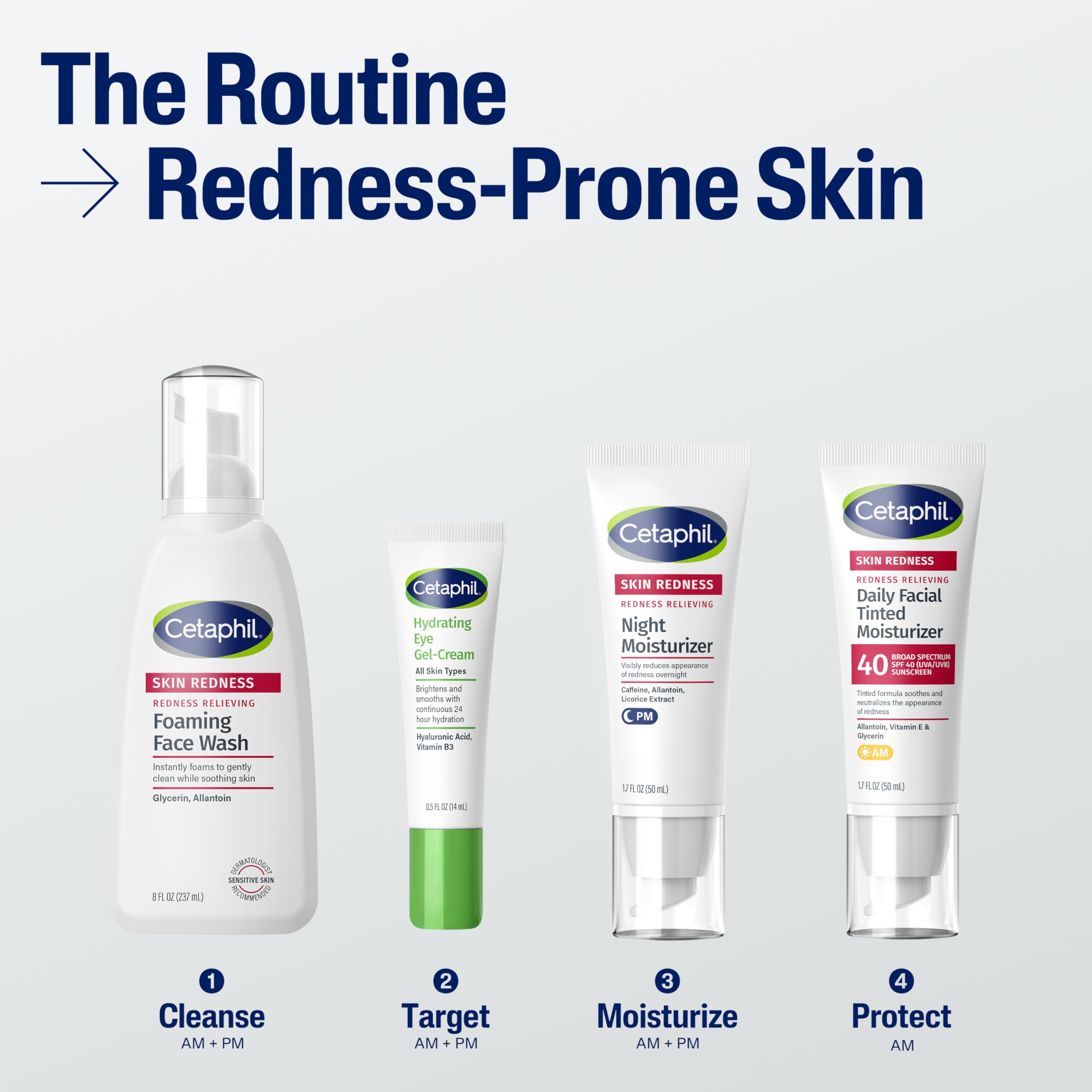 Cetaphil Redness Relieving Foaming Face Wash For Sensitive Skin, 8 Fl Oz, Gently Cleanses & Calms Sensitive Skin Without Over Drying, (Packaging May Vary)