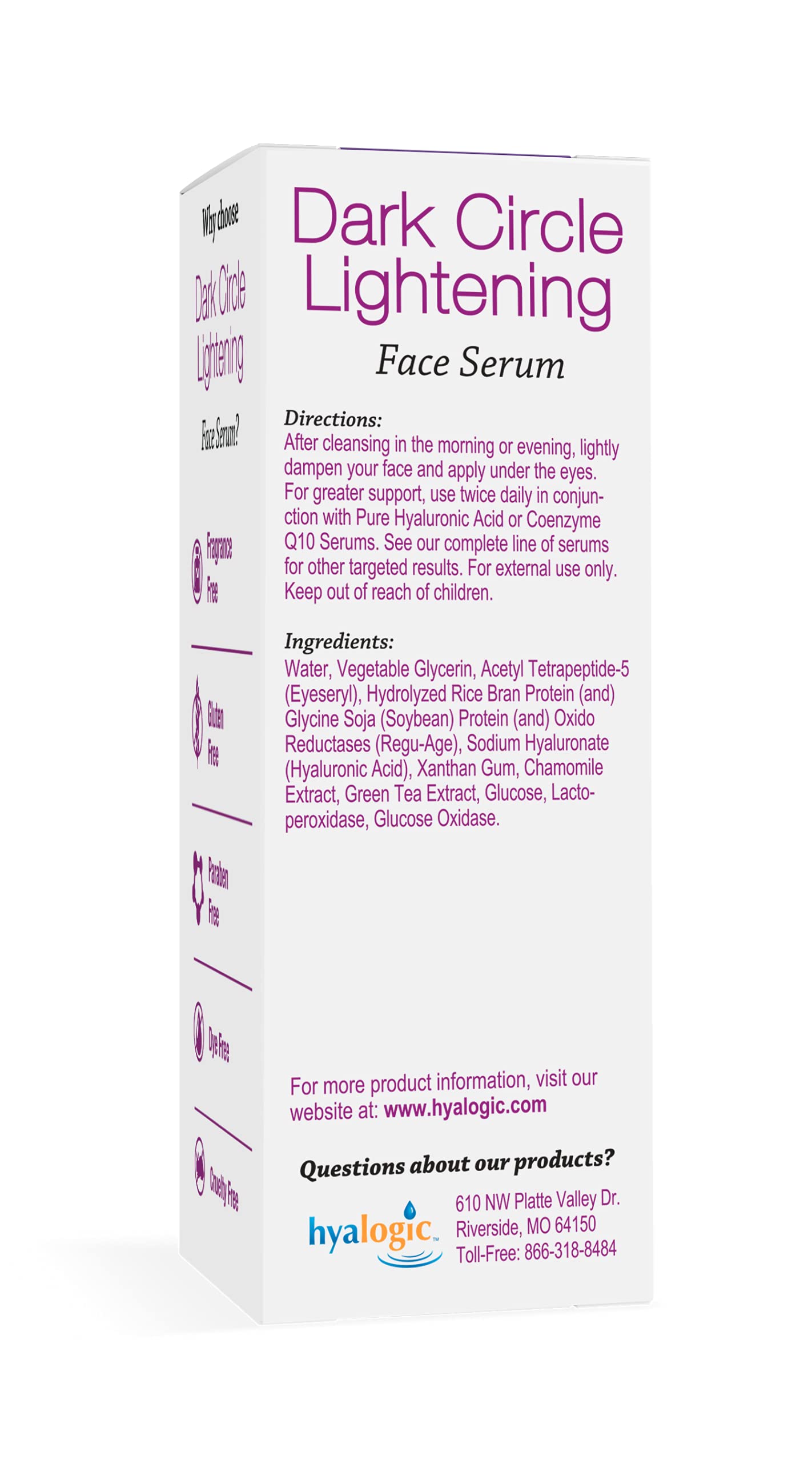 Hyalogic - Dark Circle Lightening Face Serum - 0.47 oz.