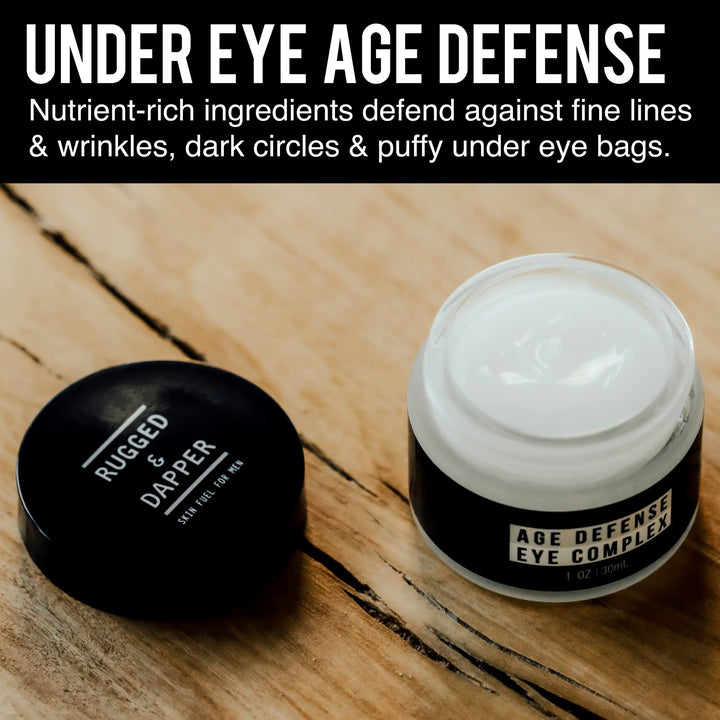 RUGGED & DAPPER - Eye Cream for Men - 1 oz - Powerful Anti Aging Gel Complex - Combats Wrinkles, Dark Circles & Visible Fatigue - Advanced Natural & Organic Ingredients Revives & Defends Entire Face