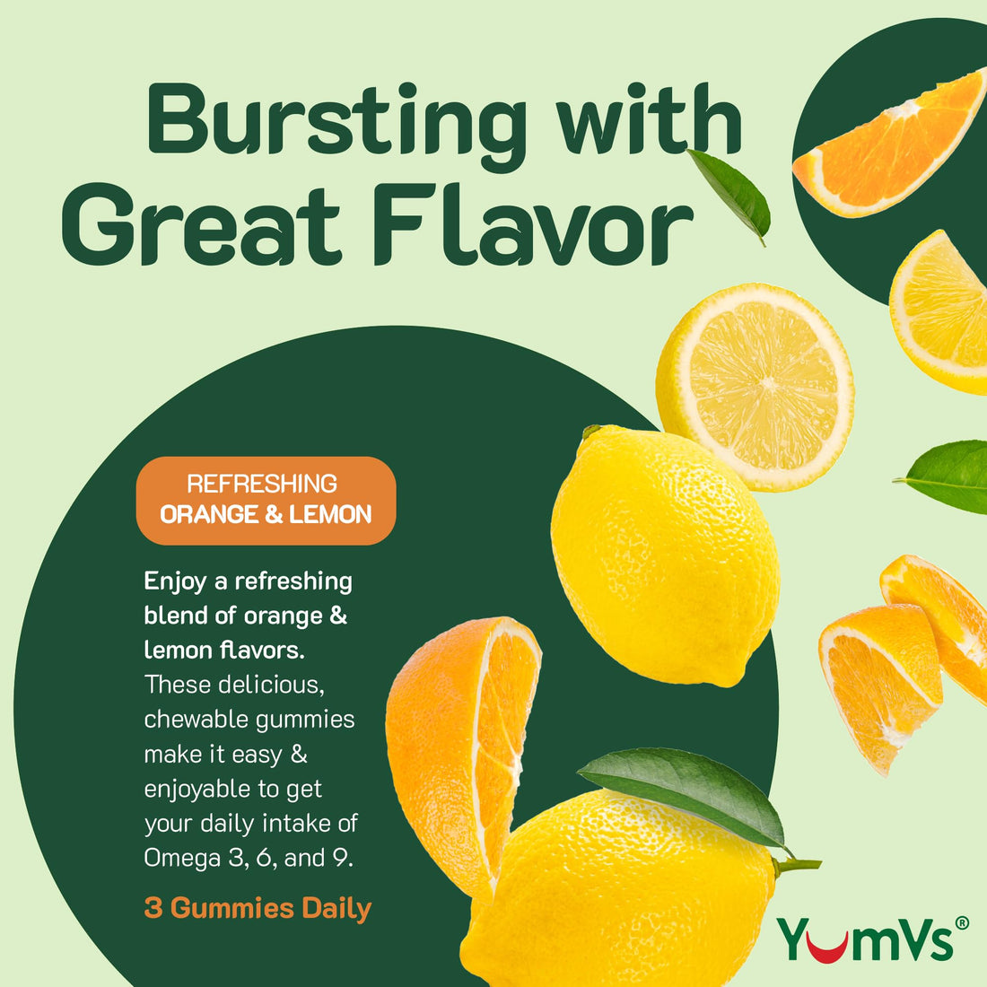 YUM-V'S Vegan Omega 3 Gummies for Adults w/DHA - Vegan Omega 3 6 9 Gummies - Vegan Omega 3 Supplement from Flaxseed Oil & Algae - Lemon & Orange (90 Count (Pack of 1))
