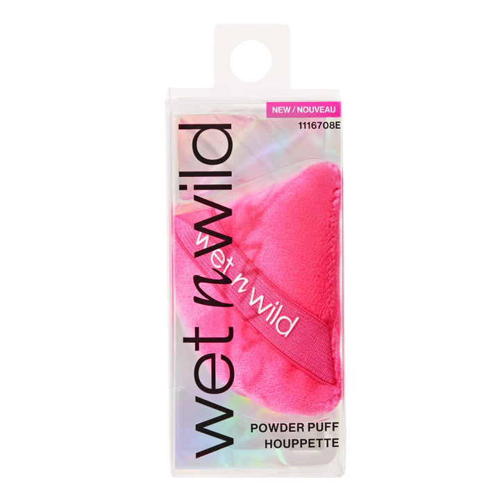 wet n wild Powder Puff, Ultra-Soft Velvet Triangle Puff for Loose & Pressed Powder, Precision Application Around Eyes & Nose, Reusable & Washable with Elastic Finger Band, Cruelty-Free - Pink