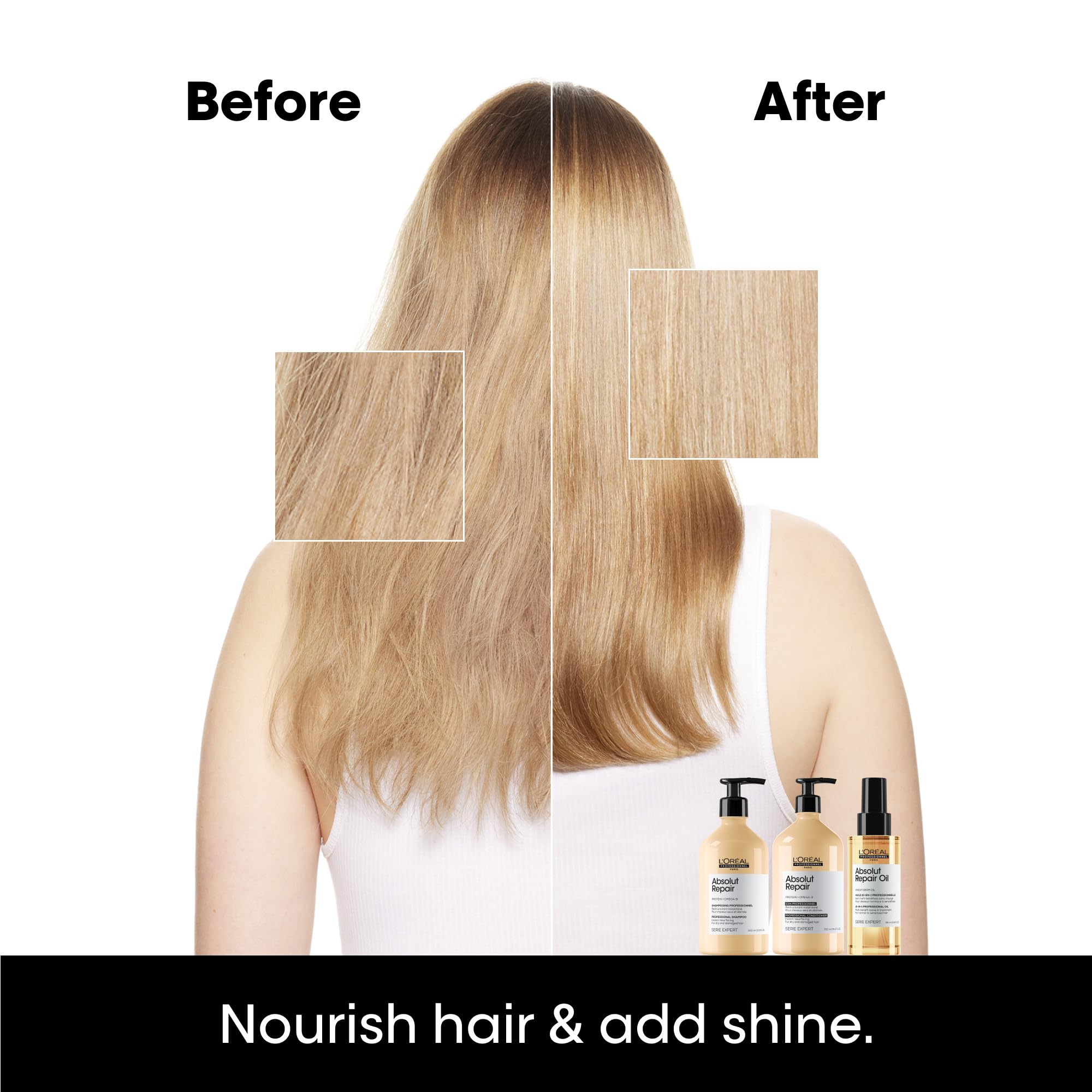 L'Oréal Professionnel Absolut Repair 10-in-1 Oil - Multi-Benefit Oil For Dry & Damaged Hair, Repairs Hair and Provides Shine With Quinoa and Proteins