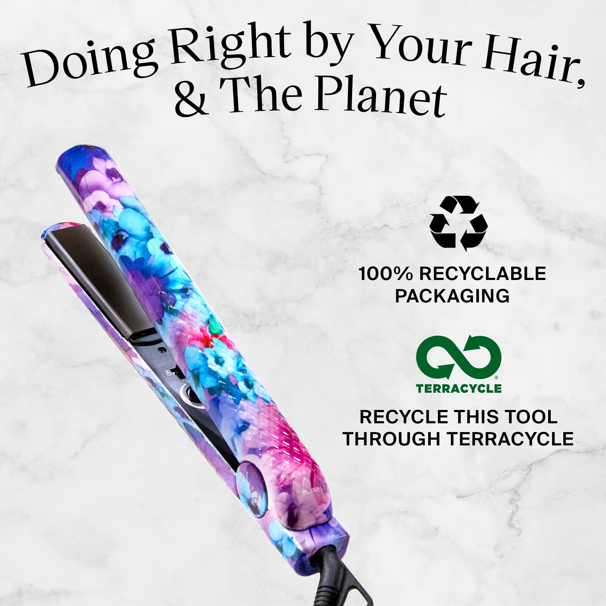 Eva NYC Health Heat Ceramic Styling Iron, Floral Frenzy