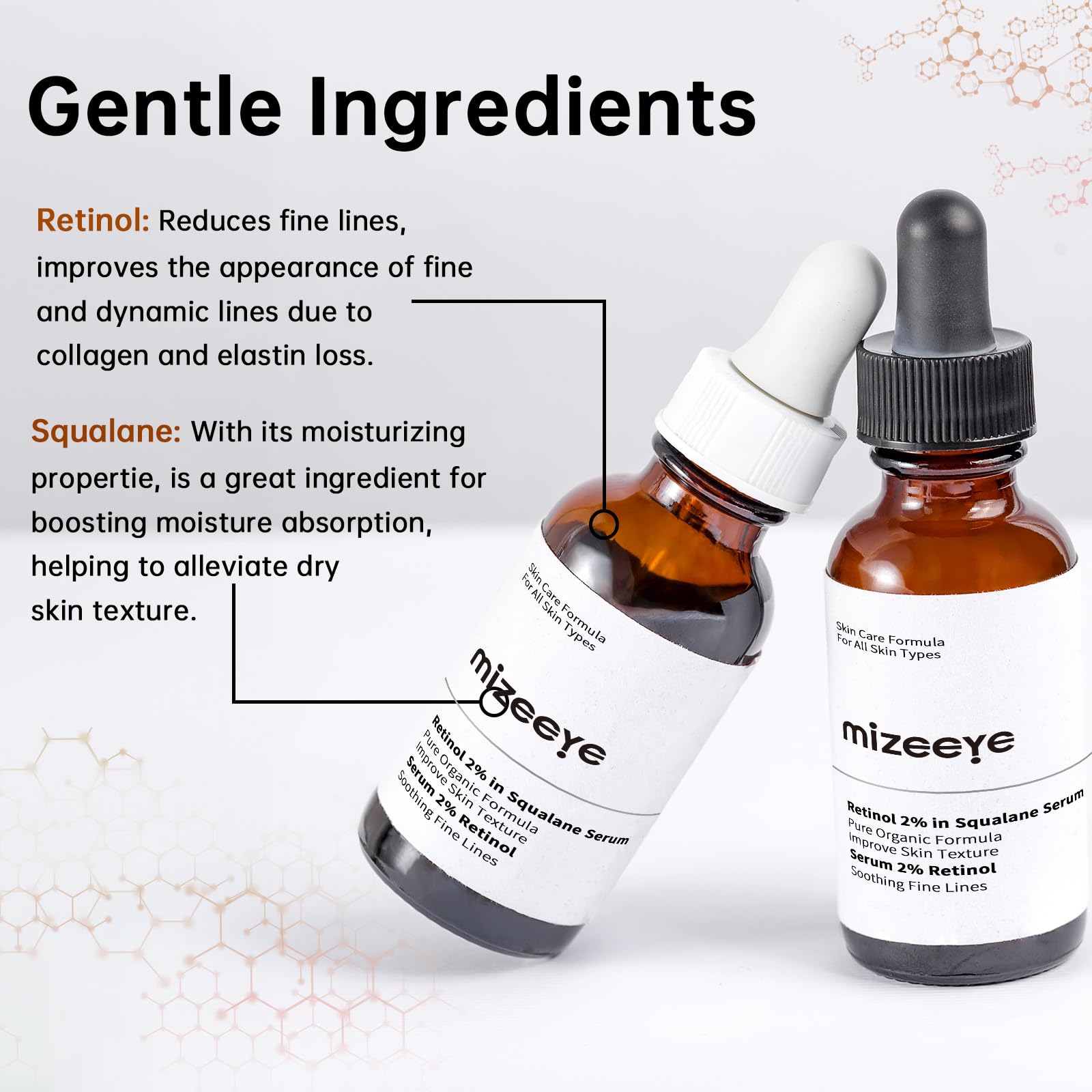 Retinol 2% in Squalane Serum For Face, 30ML Anti Aging Retinol Serum For Fine Lines & Acne, Dry Skin, Moisturizing.