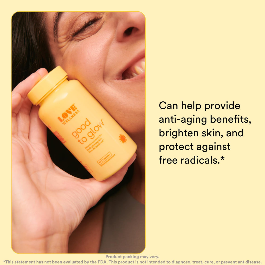 Love Wellness Good to Glow | Collagen Supplement with Biotin, Vitamin C, E, Ashwagandha & Zinc | Promotes Smooth, Glowing & Clear Skin | Enhances Smoothness & Promotes Healthy Skin | 60 Count