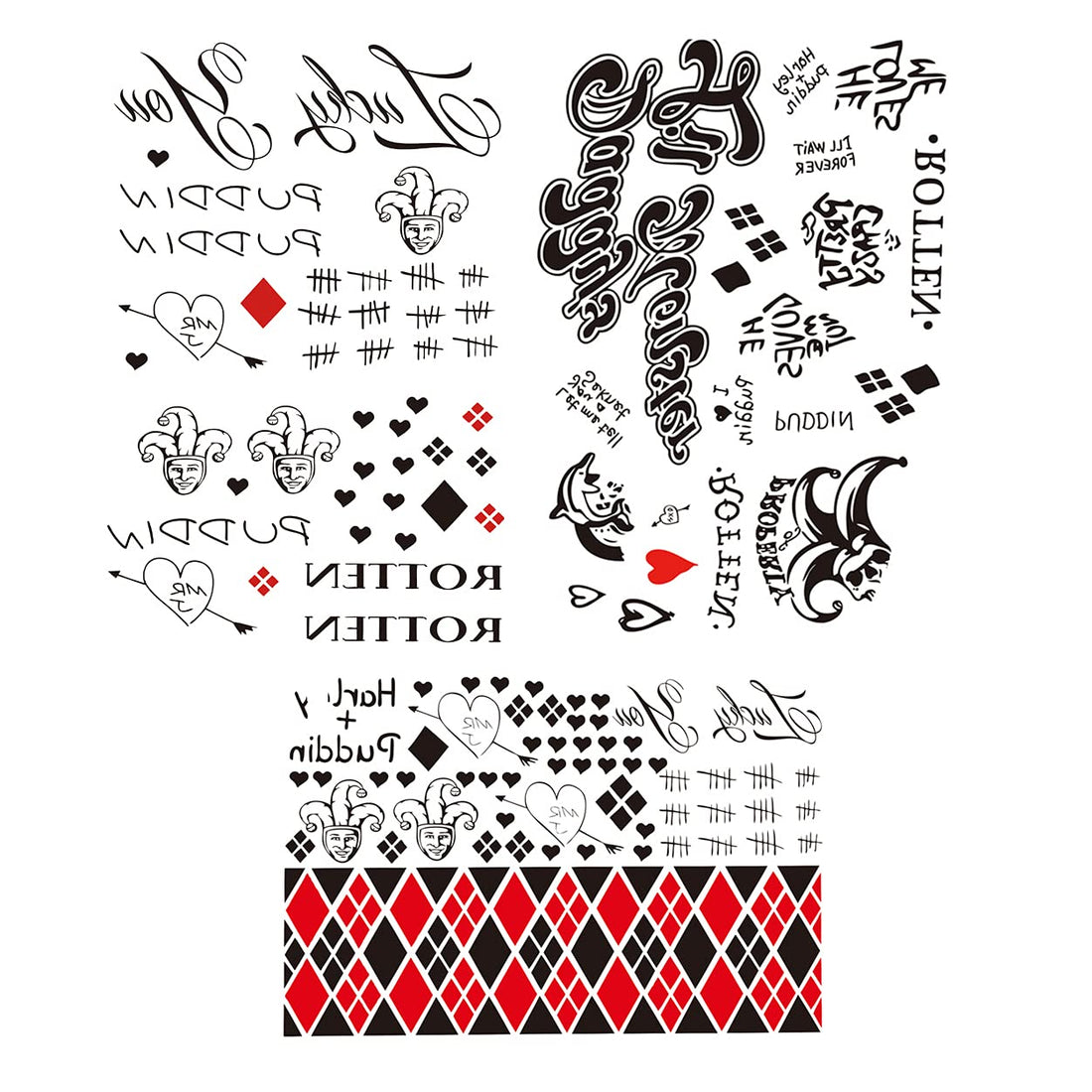 Kotbs 3 Sheets Halloween Temporary Tattoos, Large Size 8.2' x 11.6' Tattoos for Women Tattoo Temporary for Halloween Costume Accessories and Parties