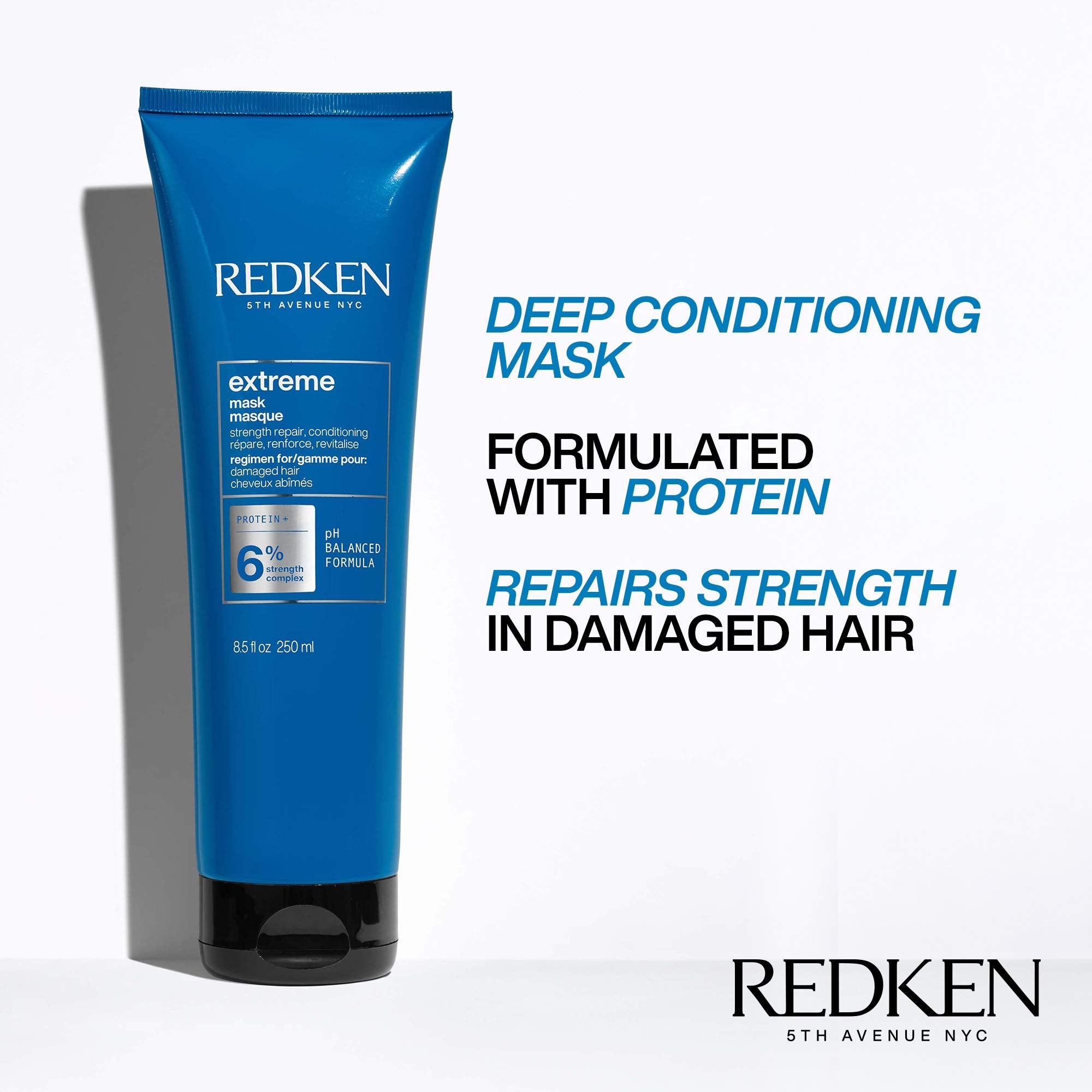 Redken Extreme Mask | Hair Mask for Damaged, Brittle Hair | Fortifies & Strengthens Distressed Hair | 8.5 Fl. Oz.