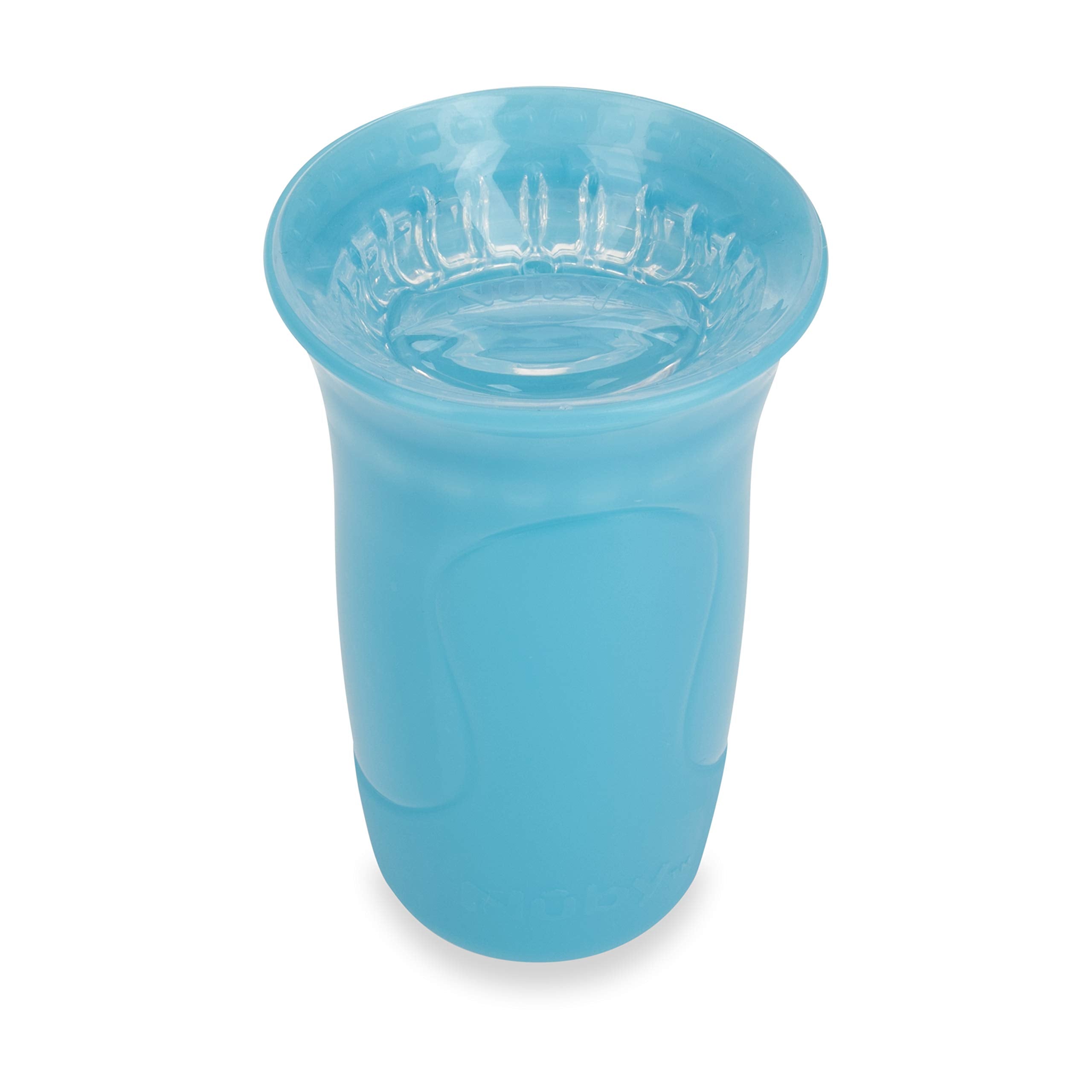 Nuby 3-Piece No-Spill Smart Edge 360 Cup with Touch Flo Easy Clean Silicone Rim, 10 Oz, Girl (Color May Vary)