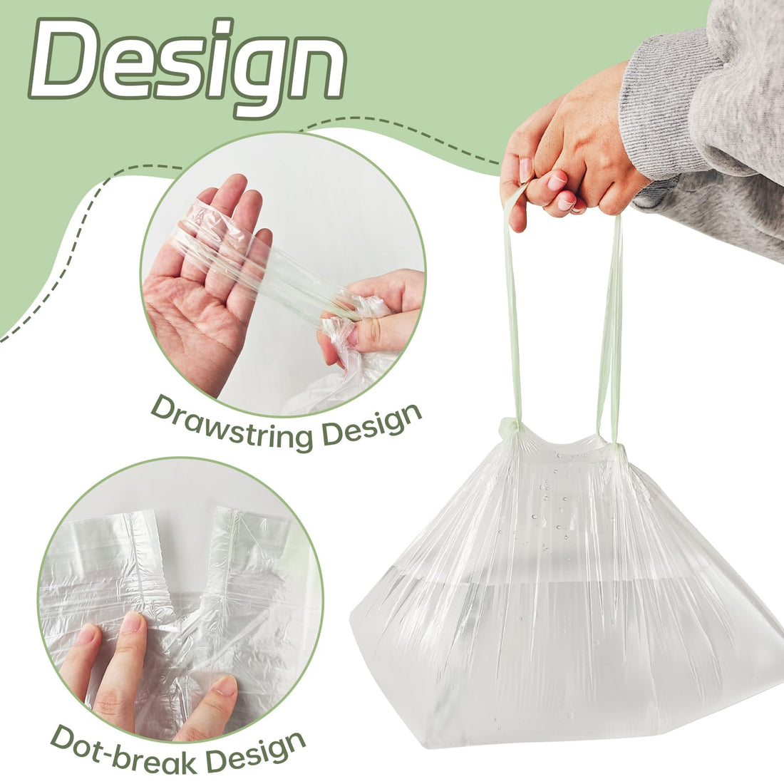 100 Pack Potty Chair Liners with Drawstring,Training Toilet Seat Potty Bags,Disposable Cleaning Bag for Kids Toddler Adults Pet Outdoors(44 x 24 cm)