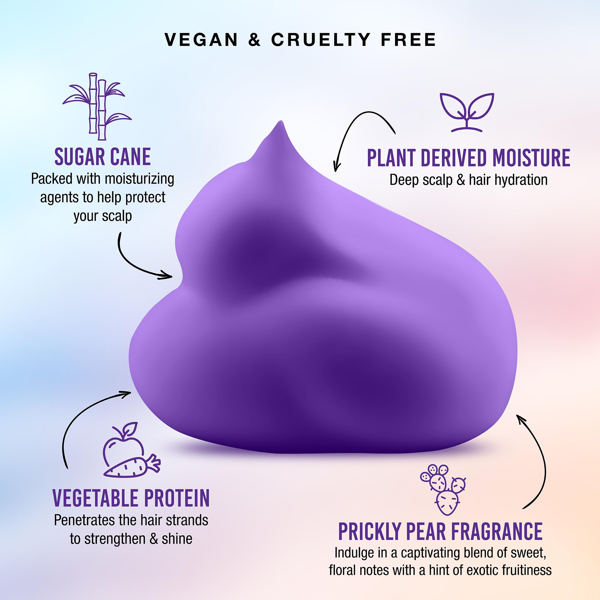 Punky Sugar Cloud Semi-Permanent Foam Hair Color, Poprock - Vibrant Hair Dye for Long-Lasting Color, Easy Application Foam Hair Dye, 6 fl oz.