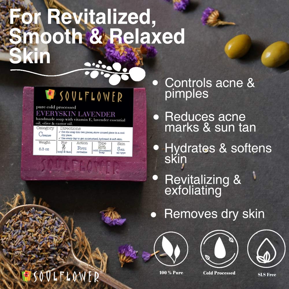 Soulflower Everyskin Lavender Handmade Soap