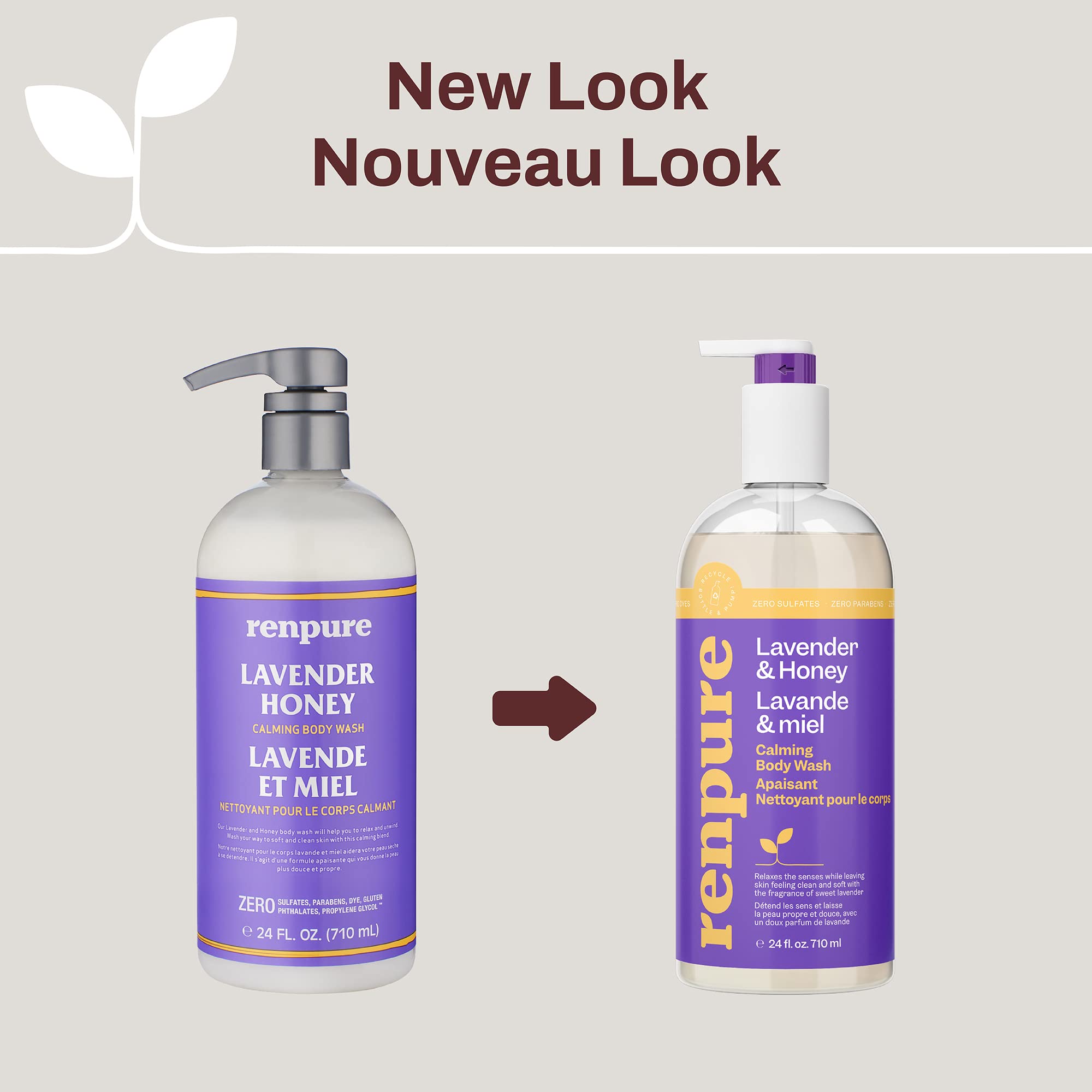 Renpure Lavender & Honey Body Wash, 24 Ounces