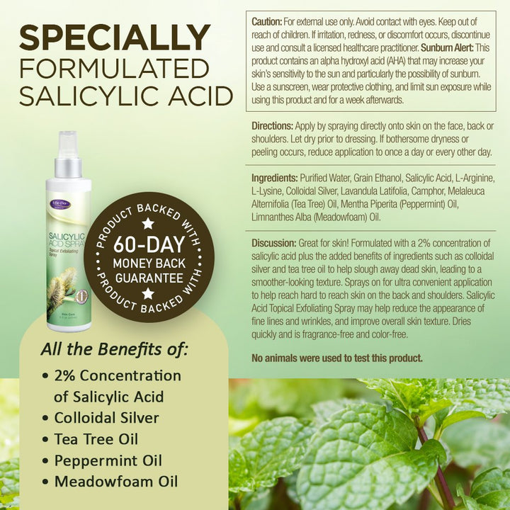 Life-Flo Salicylic Acid Spray, Topical Exfoliating Spray 269937, 8 ounces