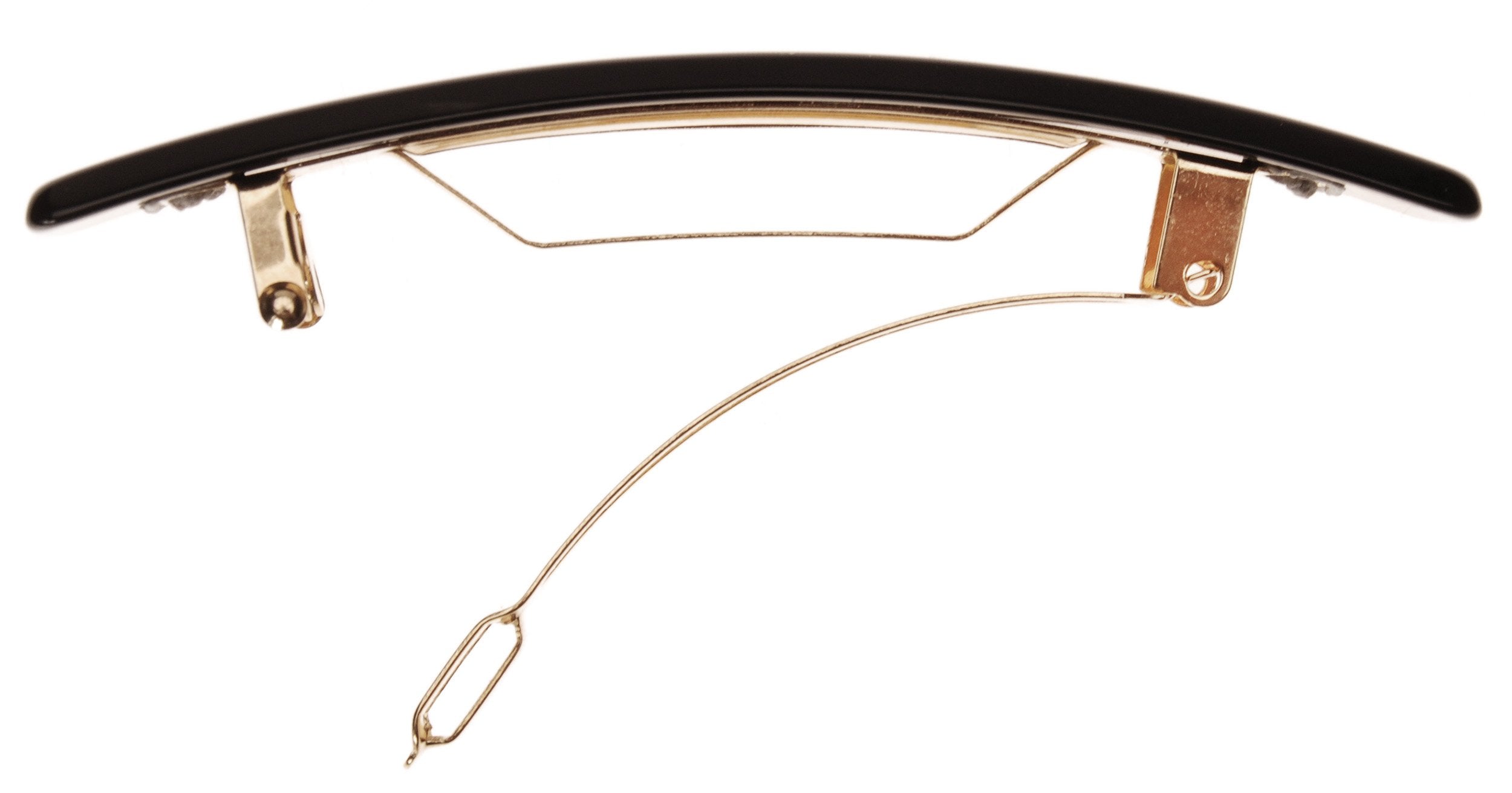 France Luxe Small Luxury Rectangle Barrette - Nacro Black