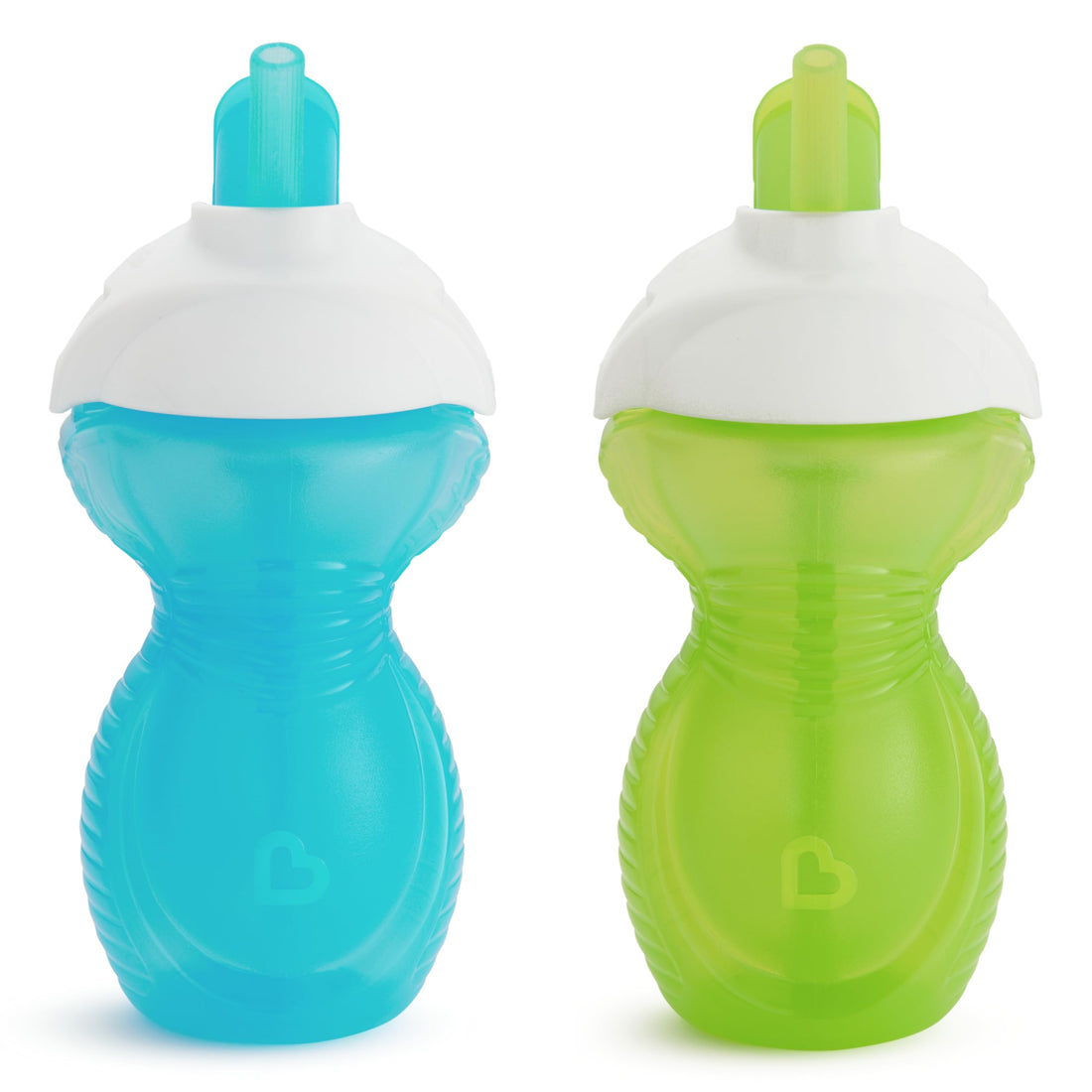Munchkin® Click Lock™ Flip Straw Toddler Sippy Cup, 9 Ounce, 2 Pack, Blue/Green