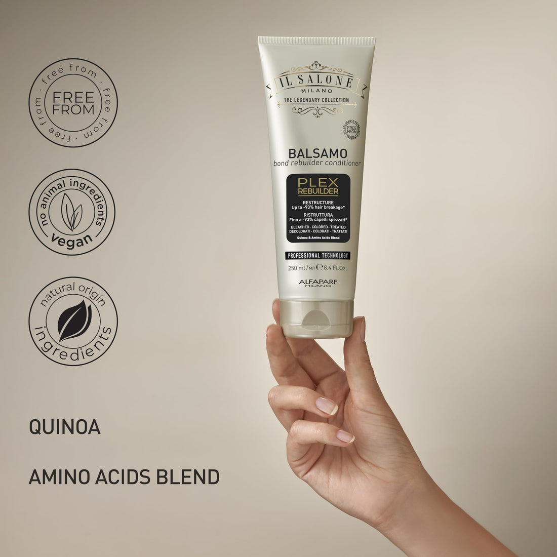 Il Salone Milano Professional Plex Rebuilder Conditioner for Bleached, Colored, Treated Hair - Restores and Restructures - Bond rebuilder - Premium Quality - 8.45 Fl. Oz. / 250 ml