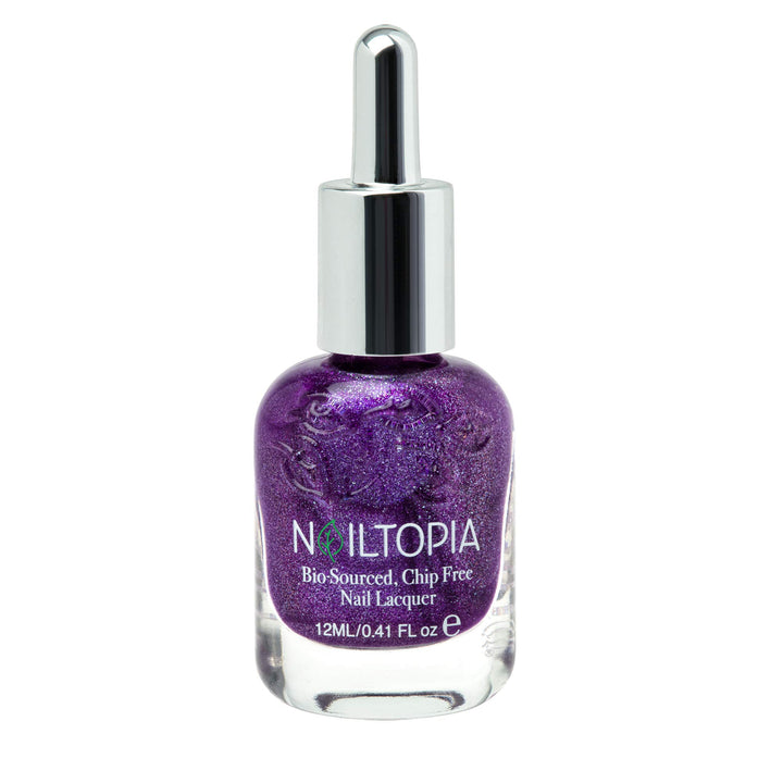Nailtopia - Plant-Based Chip Free Nail Lacquer - Non Toxic, Bio-Sourced, Long-Lasting, Strengthening Polish - Jomo (Sheer Purple) - 0.41oz