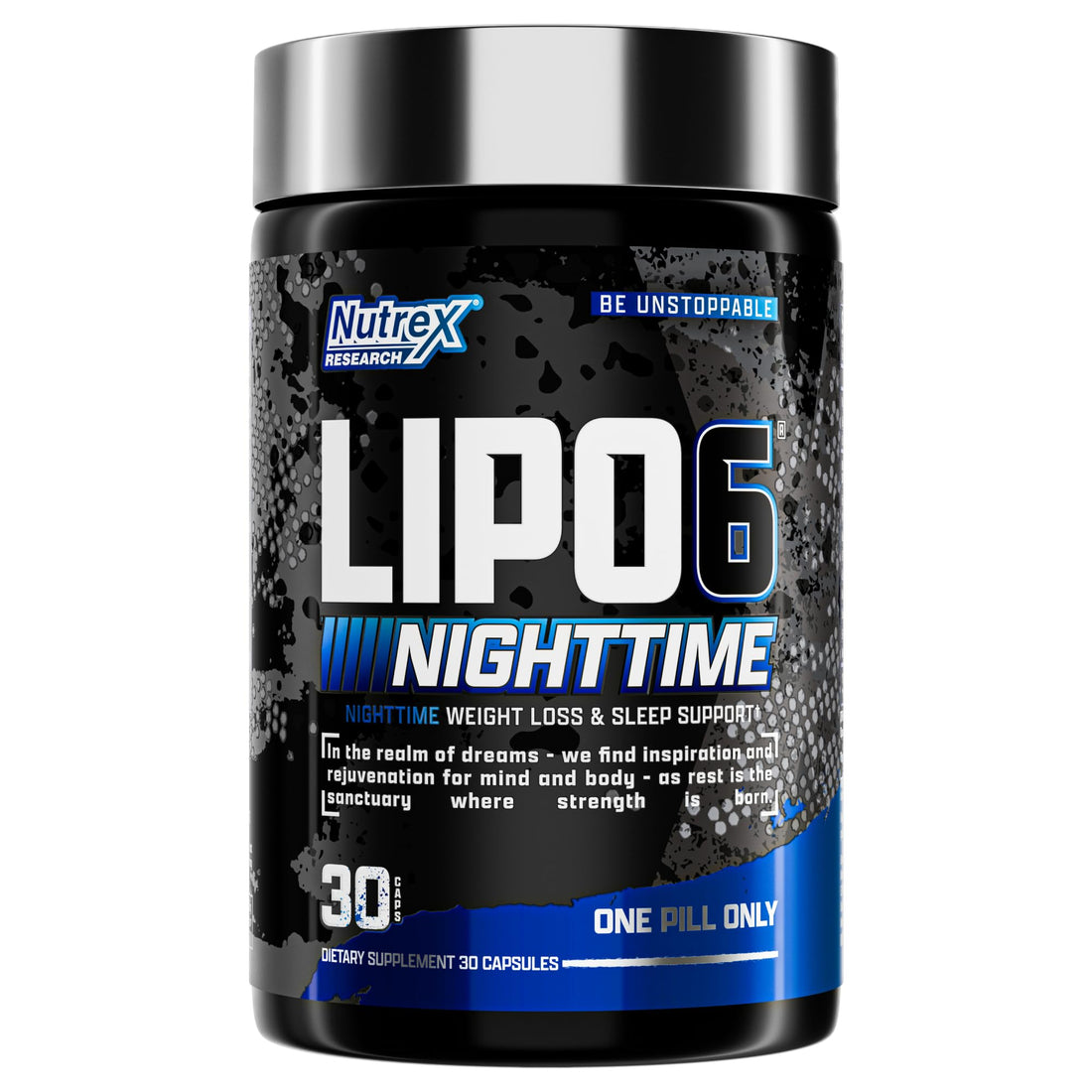 Nutrex Lipo 6 Nighttime Fat Burner | Melatonin Sleep Aid & Weight Loss Diet Pills for Men and Women | Night Time Metabolism Booster Appetite Suppressant | 30 Servings (1)
