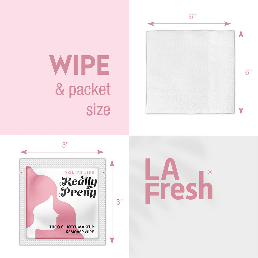 La Fresh Travel Lite Makeup Remover Cleansing Travel Wipes ââ‚¬â€œ Natural & Biodegradable Wipes, for Waterproof Makeup, Vitamin E ââ‚¬â€œ Individually Sealed Packets (50 Count)