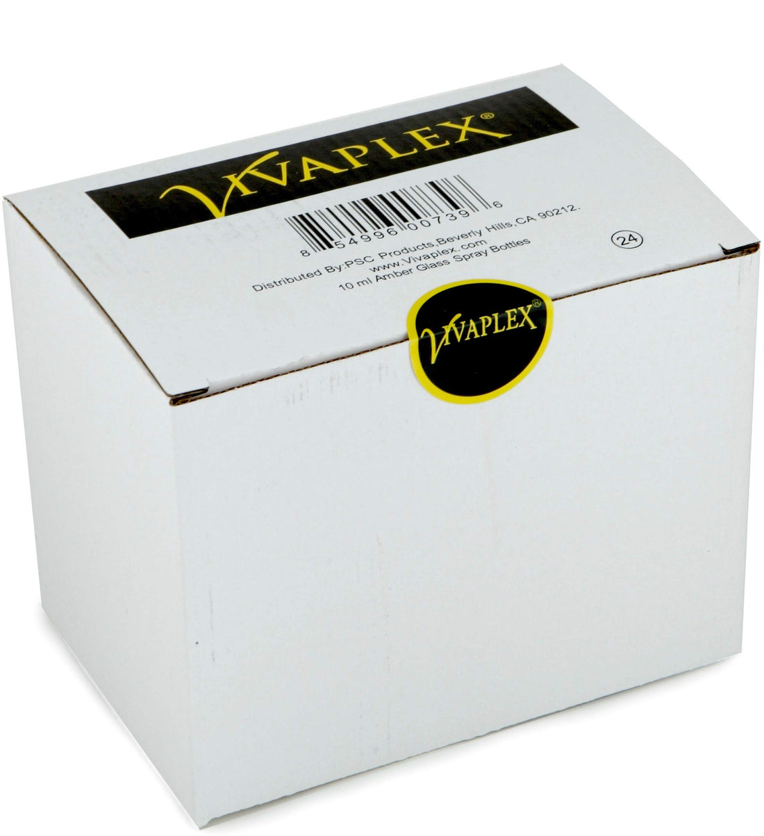 Vivaplex, 24, Amber, 10 ml (1/3 oz) Glass Bottles, with Black Fine Mist Sprayer's