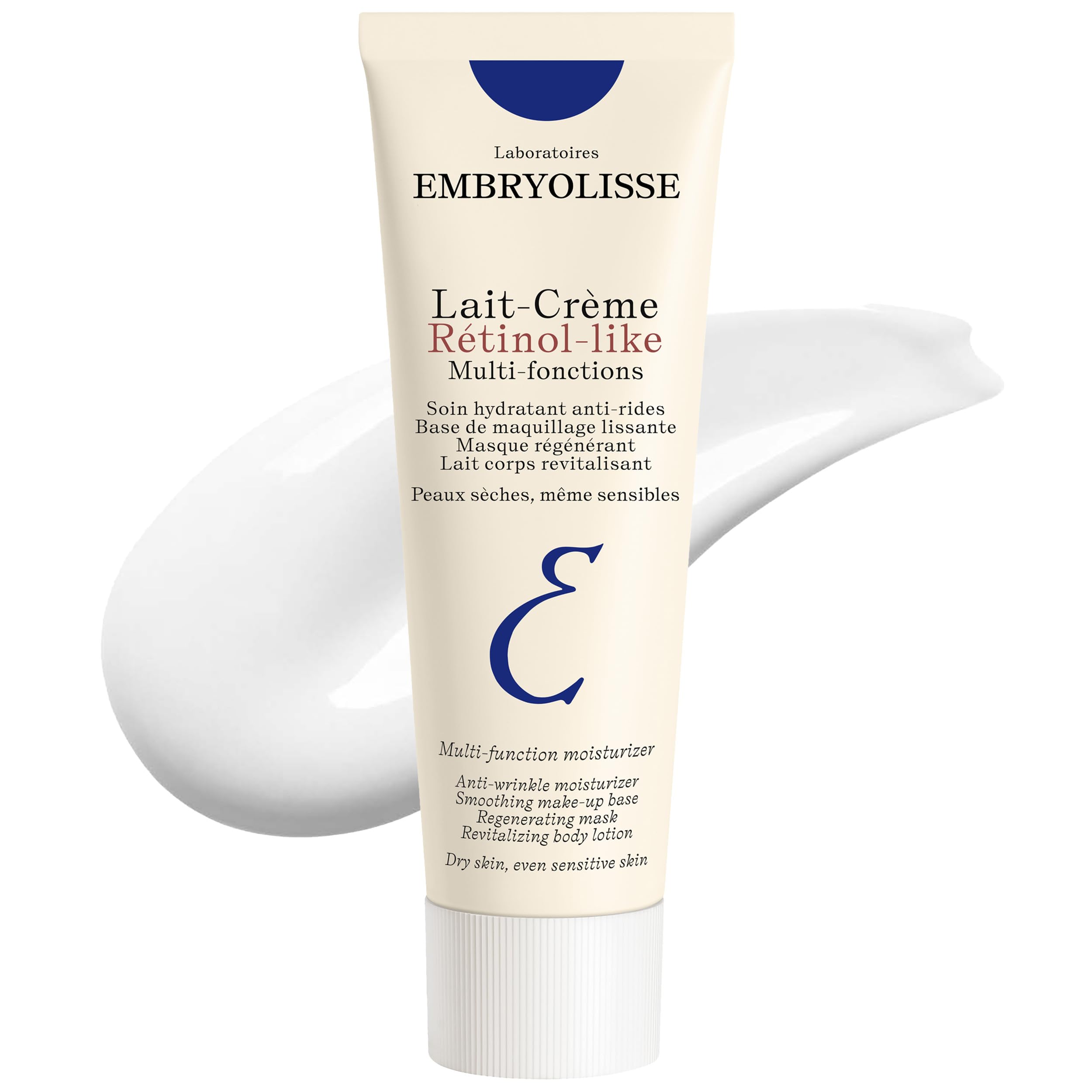 Embryolisse Lait-Crème Retinol Alternative Anti-Aging Face Moisturizer & Makeup Primer for Normal to Sensitive Skin. Reduces Fine Lines, Wrinkles & Puffiness, 2.54 Fl Oz