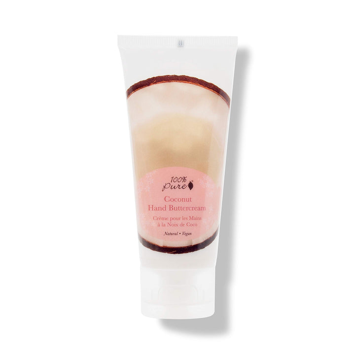100% PURE Coconut Vegan Hand Cream Dry Skin Buttercream Lotion Made with Shea Butter Natural Moisturization for Dryness - 2 Fl Oz