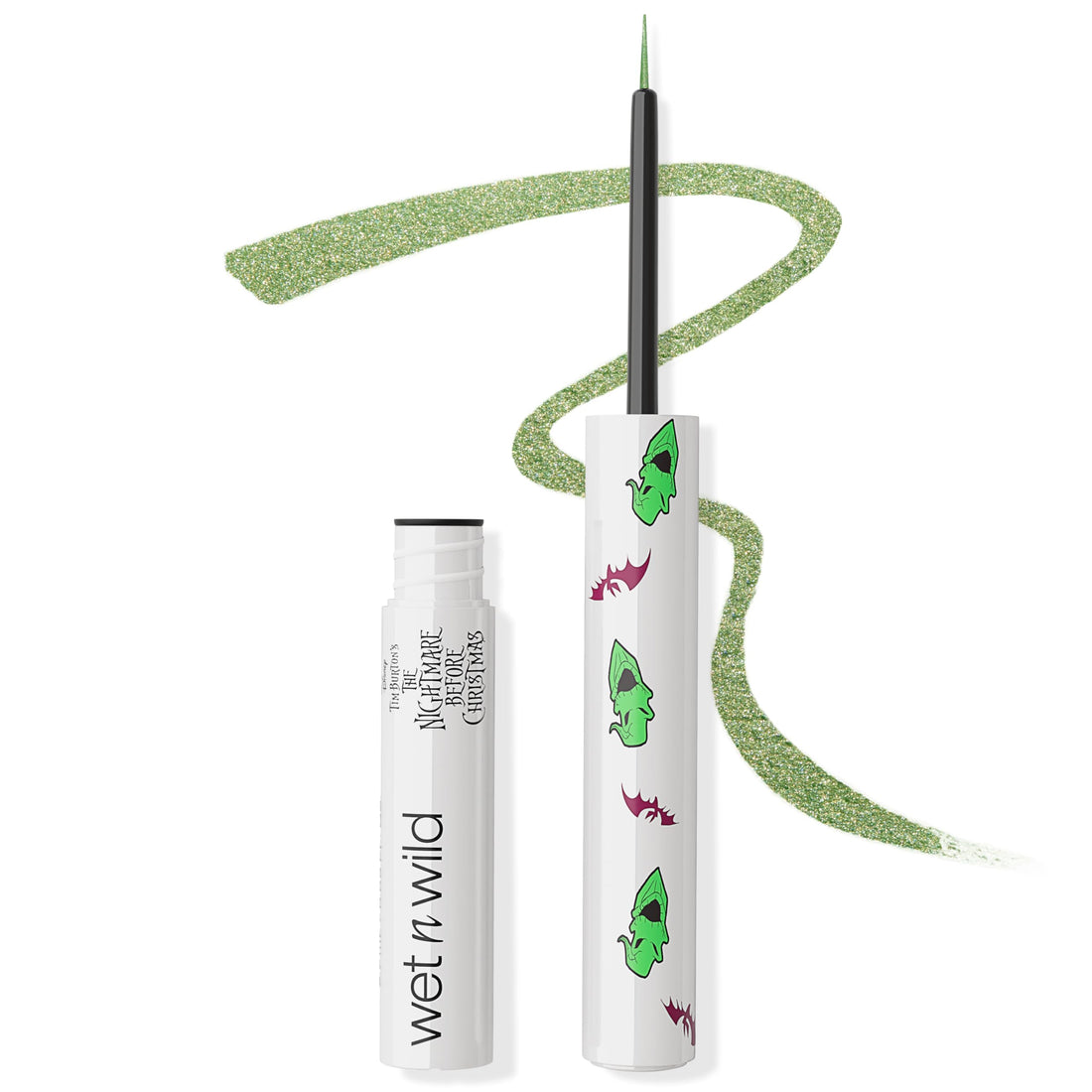 wet n wild Nightmare Before Christmas Liquid Eyeliner, Semi-Sheer Buildable Glitter Formula, Richly Pigmented Color, Flexible Precision Brush for Easy Application, Cruelty-Free - Dare to Play