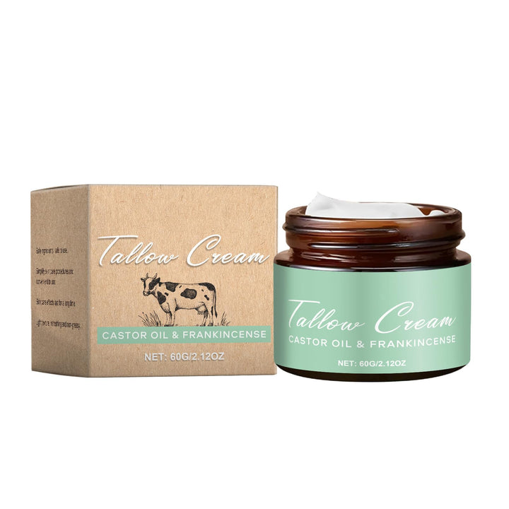 EELHOE Grass Fed Beef Tallow for Skin Organic Whipped Beef Tallow Frankincense and Castor Oil Face Moisturizer Cream for Face Hand Body 100% Pure Natural Facial Skincare for Women Men