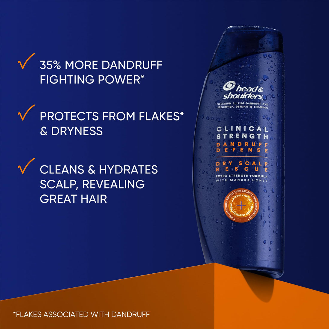 Head & Shoulders Dandruff Shampoo and Conditioner Set, Clinical Strength, Selenium Sulfide Formula, Dry Scalp Relief with Manuka Honey, Up to 100% Flake Protection, 13.5 & 9.1 Fl Oz, 2 Pack