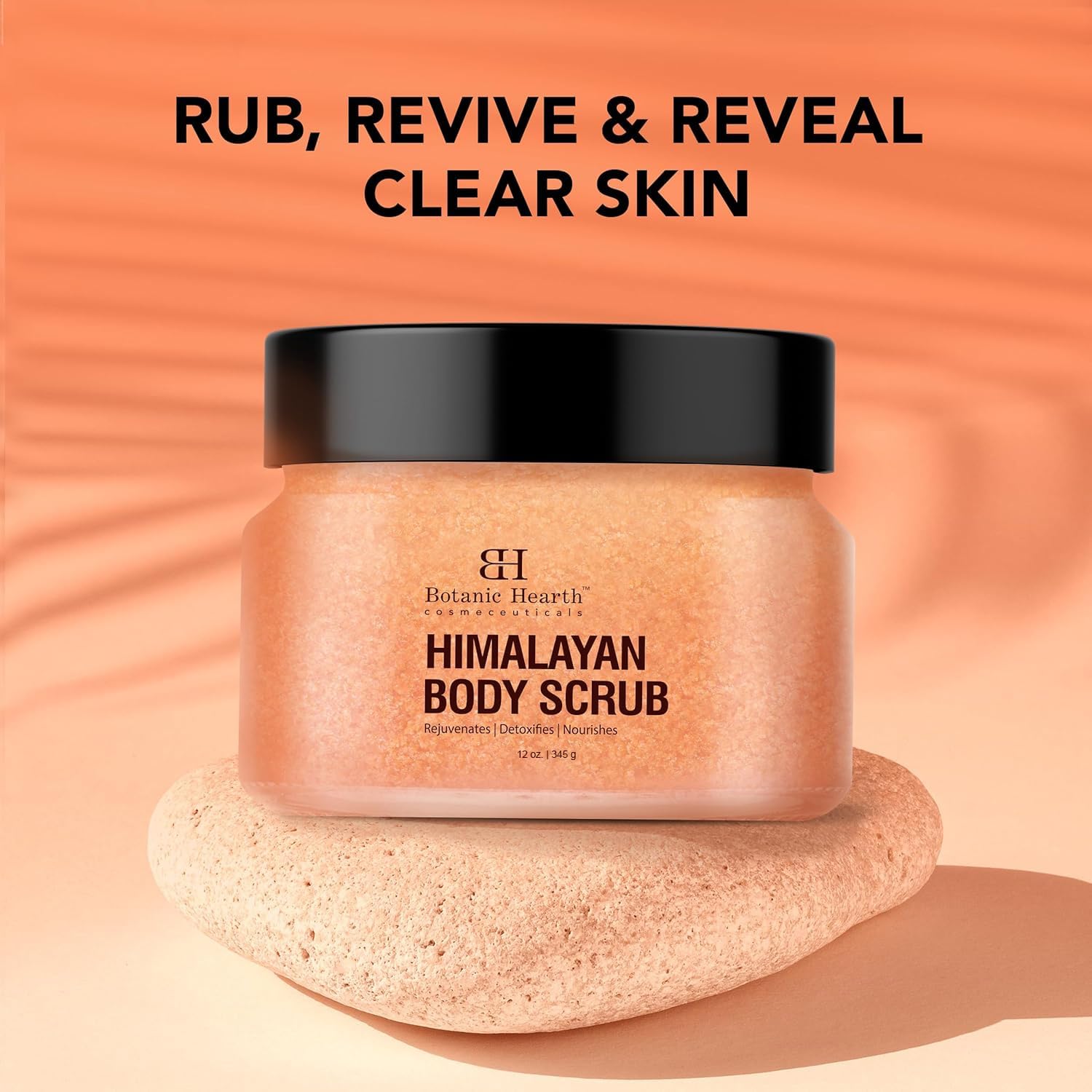 Botanic Hearth Himalayan Salt Body Scrub with Lychee Oil, Exfoliating Body Scrub act as Body Exfoliator & helps with Moisturizing Skin, Acne, Cellulite, Dead Skin Scars, Wrinkles 12 oz