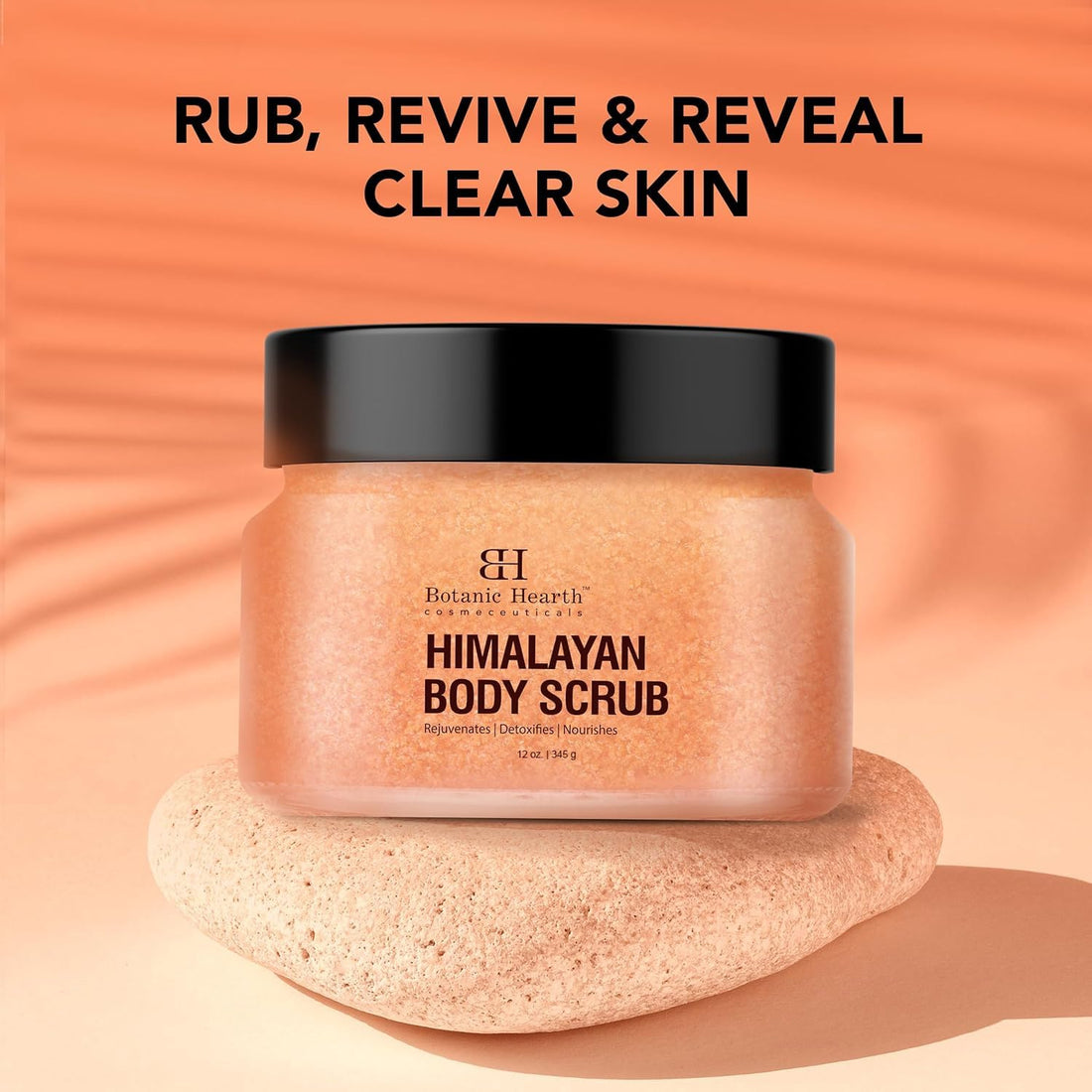 Botanic Hearth Himalayan Salt Body Scrub with Lychee Oil, Exfoliating Body Scrub act as Body Exfoliator & helps with Moisturizing Skin, Acne, Cellulite, Dead Skin Scars, Wrinkles 12 oz