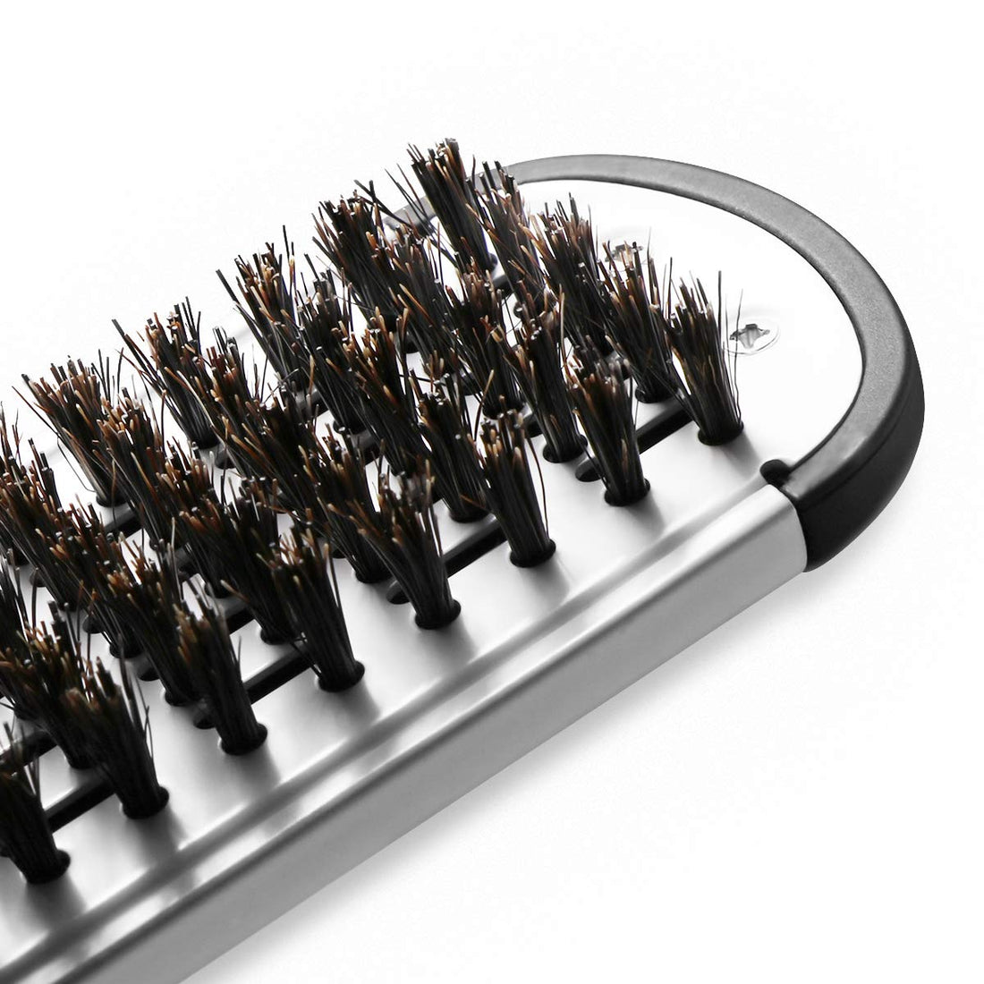 ROSENICE Hair Comb Hair Straightening Comb Styling Tools Boar Bristle Double Sided Brush Comb Clamp (Black White)