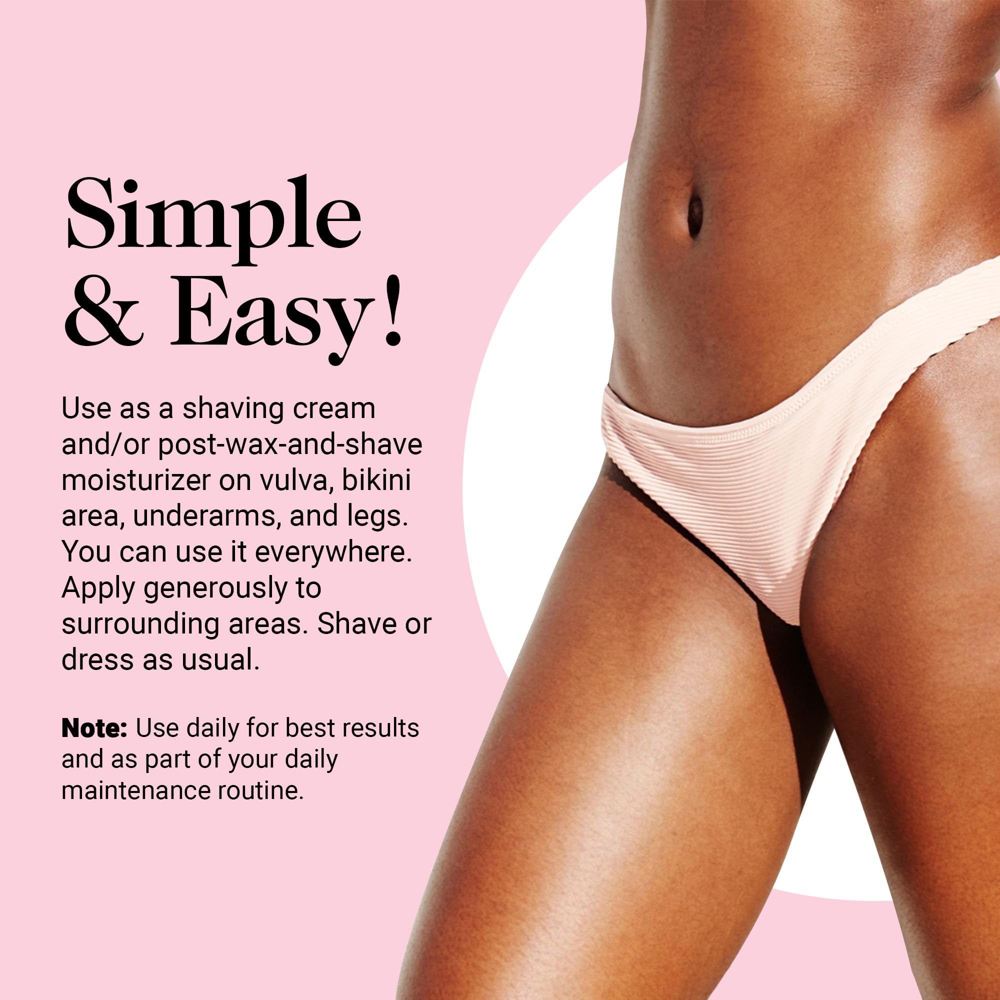 All Natural, OB/GYN Created, Gentle Feminine Soothing Cream; Calming Shaving Lotion for Afterwax, Aftershave, and Laser Treatments