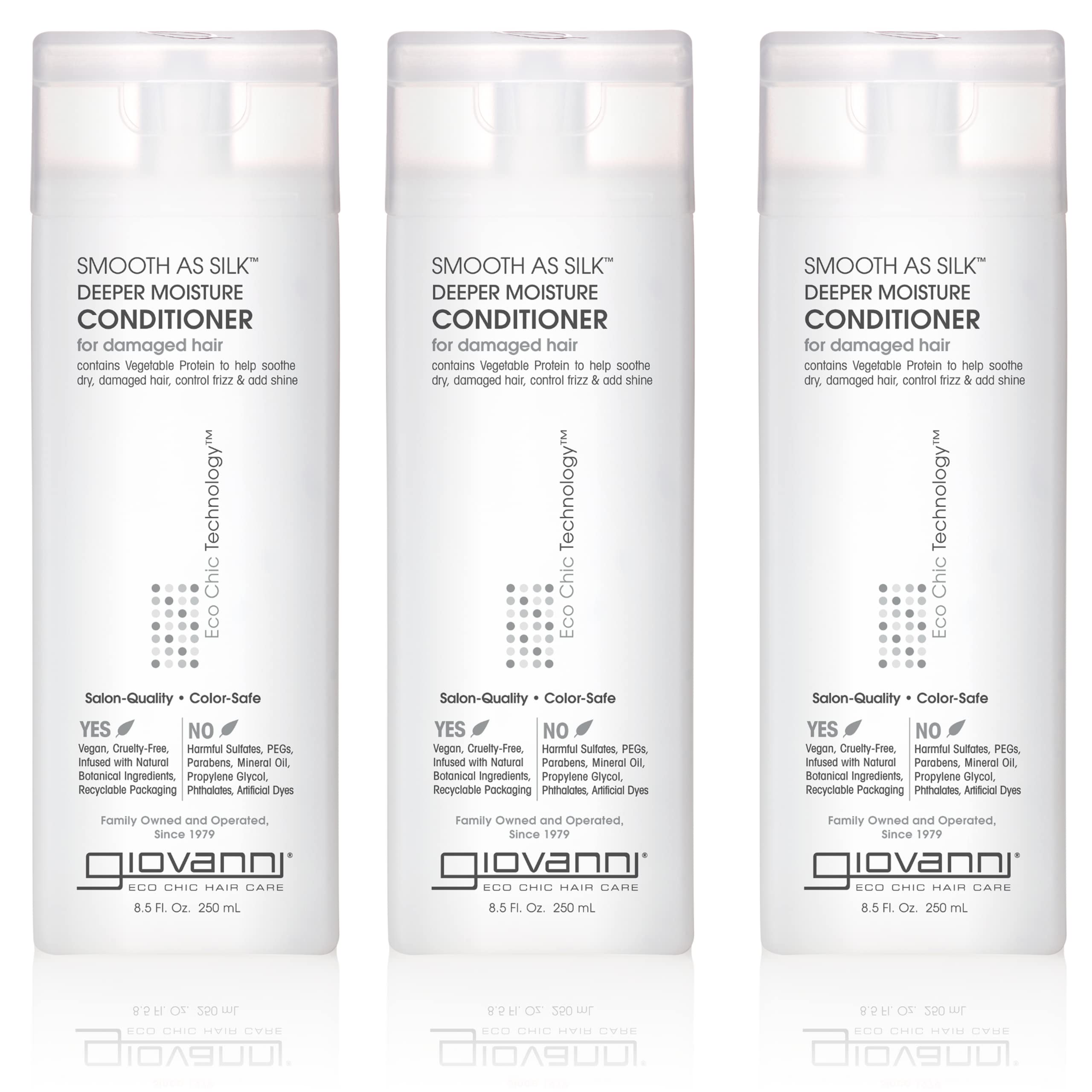 Giovanni Conditioner Smooth as Silk for Daily Use 8.5 fl oz Containers (Pack of 3)