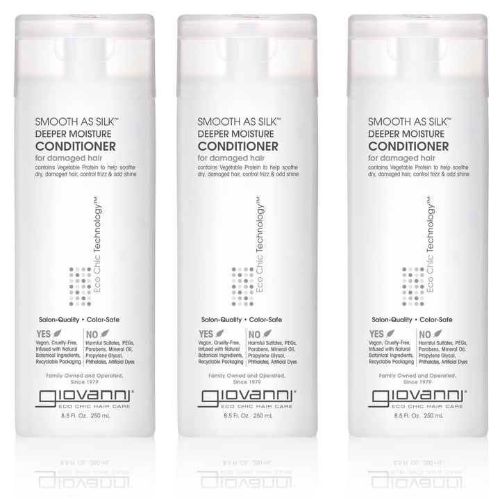 Giovanni Conditioner Smooth as Silk for Daily Use 8.5 fl oz Containers (Pack of 3)
