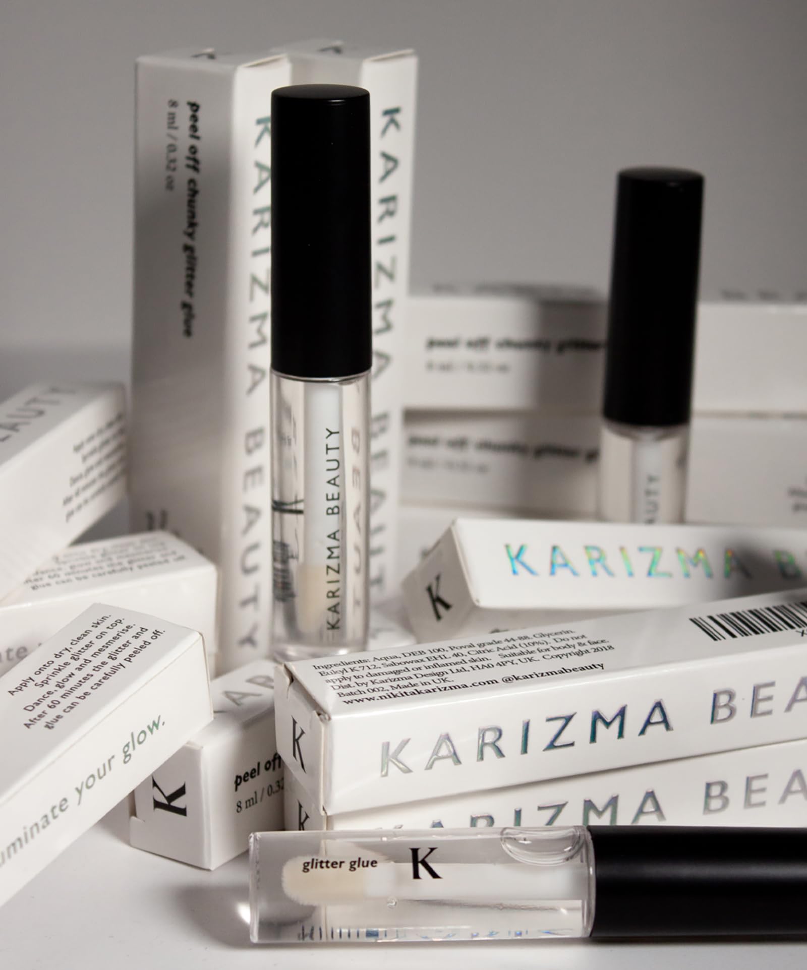 Cosmetic Glitter Glue, The Original Peel Off Formula. KARIZMA Beauty. Face Chunky Glitter Glue Adhesive Body Cosmetic Makeup Glitter Primer