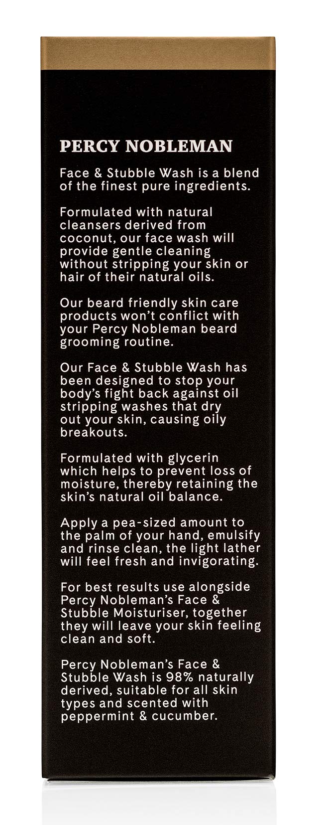 Face and Stubble Wash by Percy Nobleman 75 ml / 2.5fl.oz. An Invigorating and hydrating Face Wash For Men. Cleanse and Soften Your Face and Skin with Our Awakening 98% Naturally Derived Face Wash