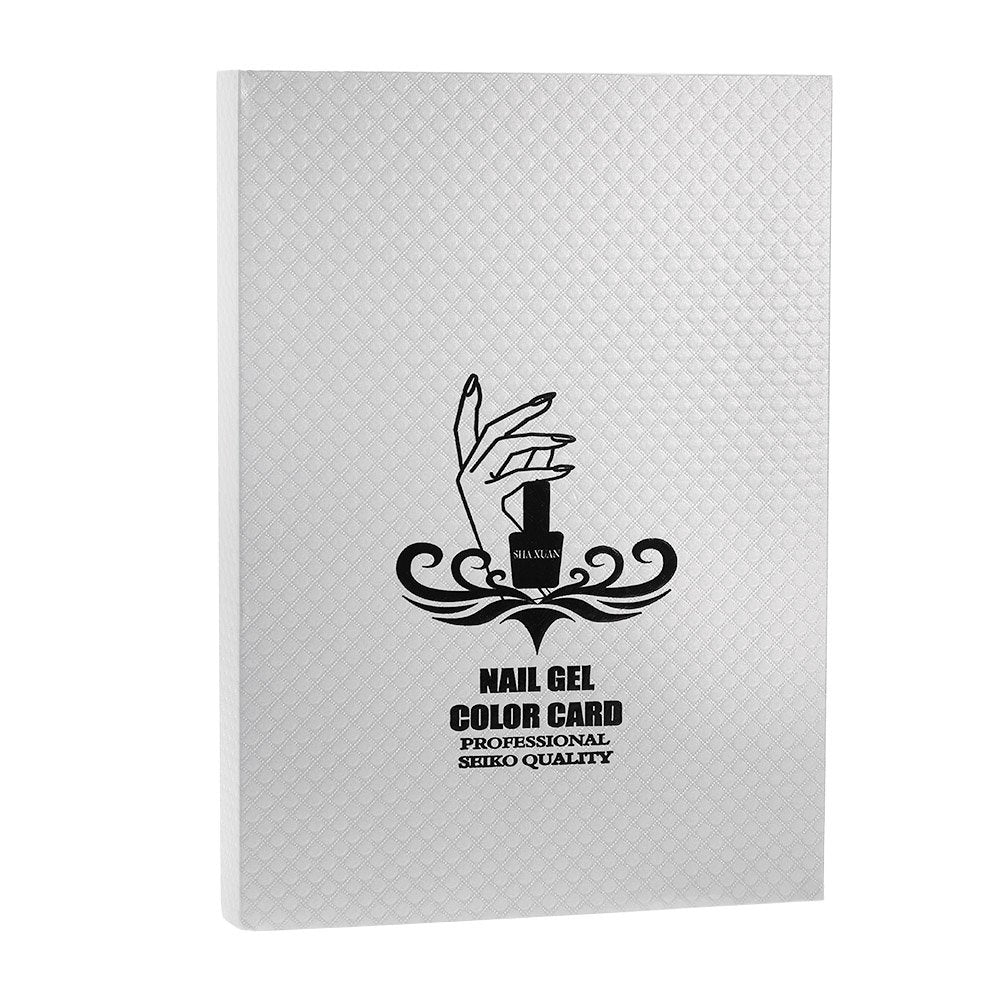 216 Colors Nail Display Book,Anself s Nail Gel Polish Display Chart with 240 Tips Practice Design Card Nail Art Salon Set White
