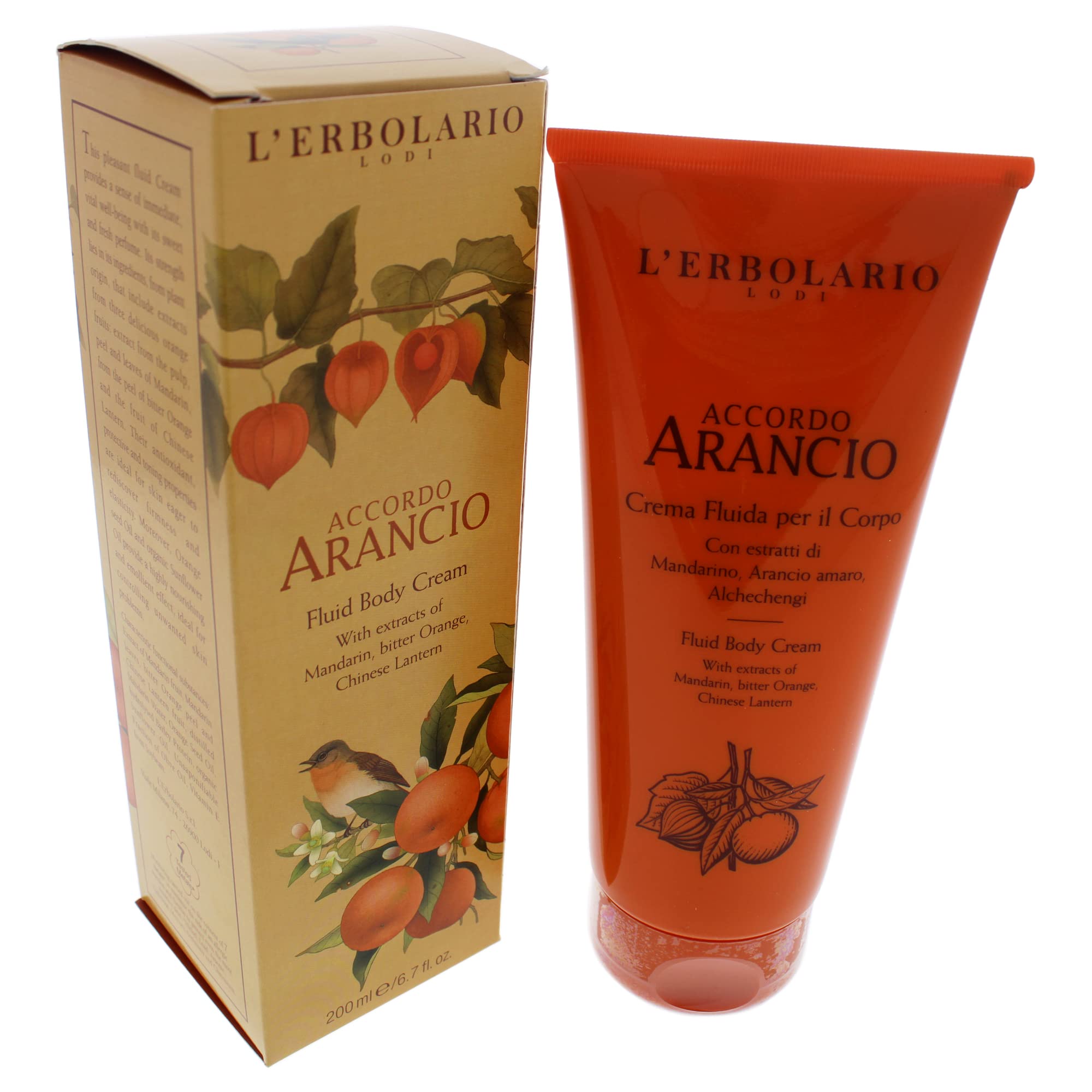 Accordo Arancio Fluid Body Cream 200 ML / 6.76 Fl. Oz. by L'Erbolario Lodi by L'Erbolario Lodi