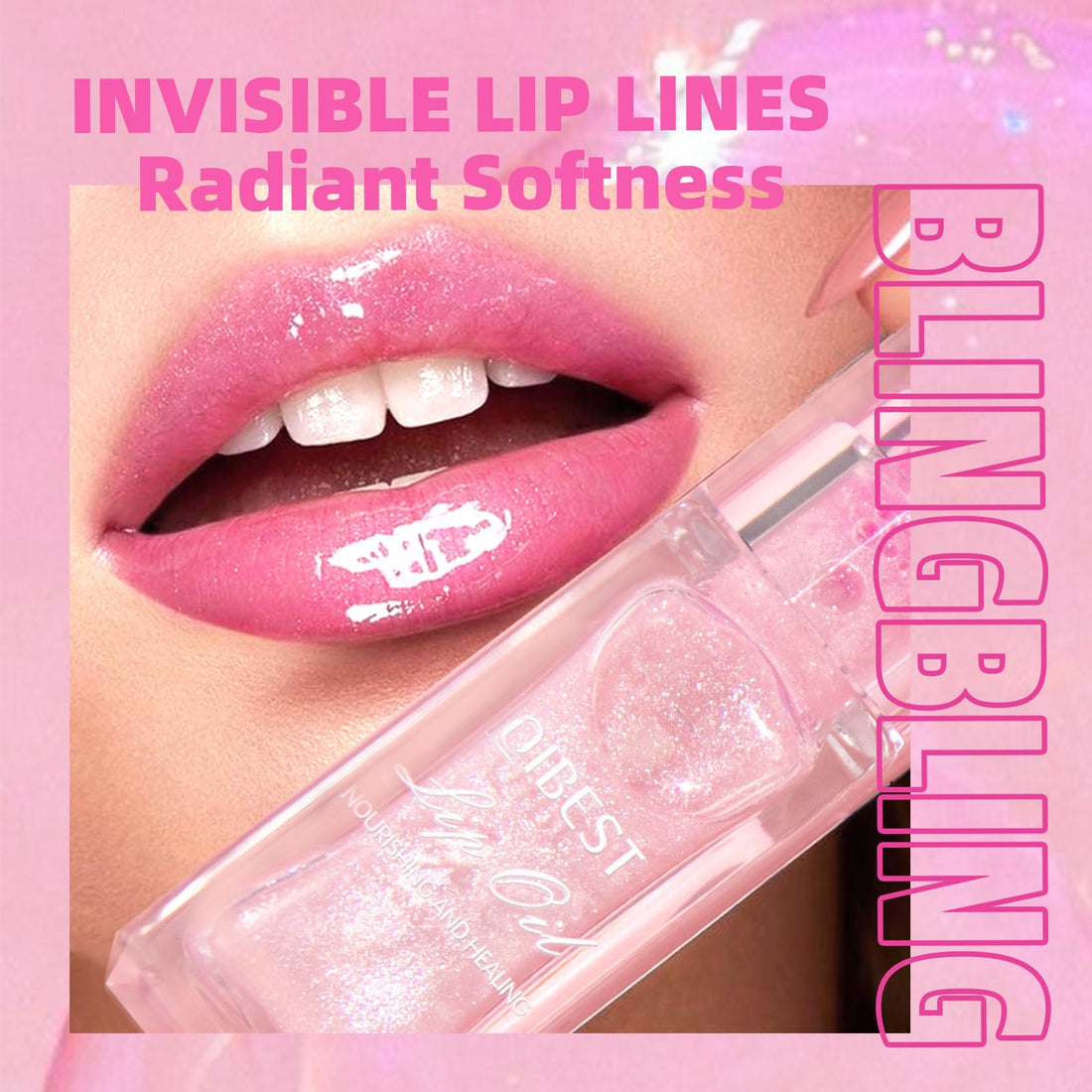 Petansy Magic Color Changing Lip Oil V2 Shimmery Glitter Lip Gloss Set 2 Pack High Shine Lip Glow Long Lasting Moisturizing Syrupy Gloss (2Packs) (A, 2pcs)