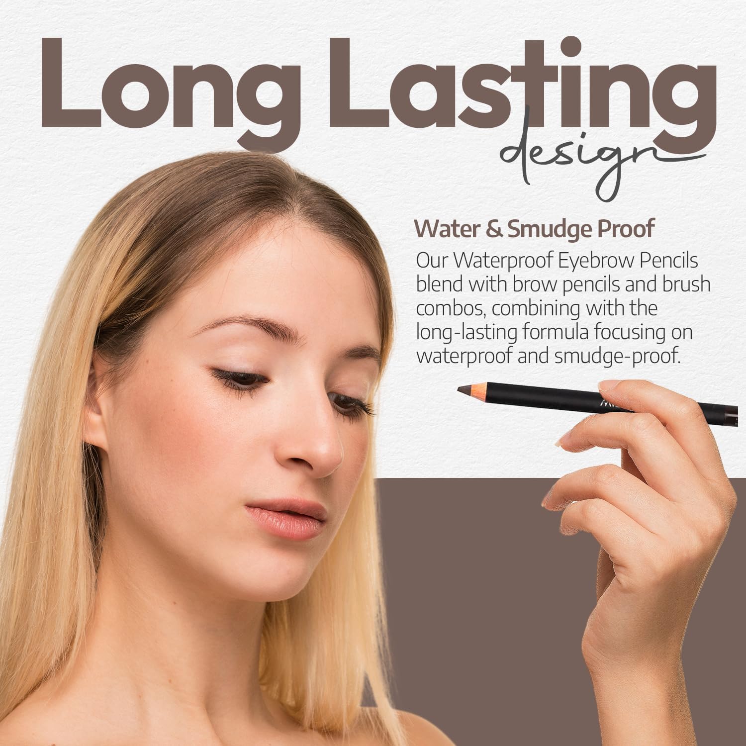 Sorme Cosmetics Waterproof Eyebrow Pencil, Rich Brown, 0.04 Ounce