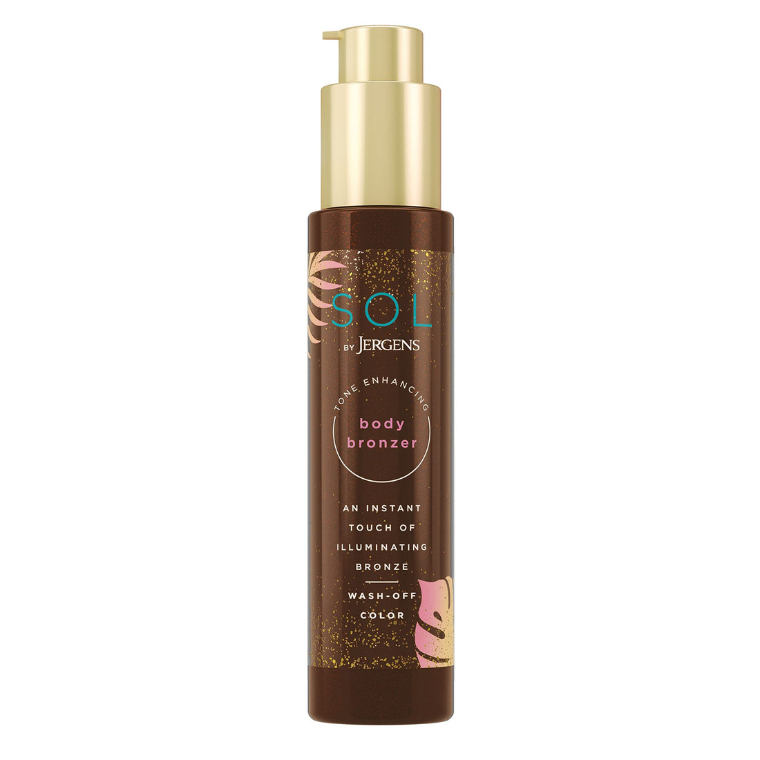 SOL by Jergens Self Tanner Body Bronzer, For All Unique Skin Tones, Sunless Tanning, 3.4 Ounce, Wash-off Luminous Body Bronzer, Natural-Looking Self-bronzer and Tan Intensifier for Instant Bronze