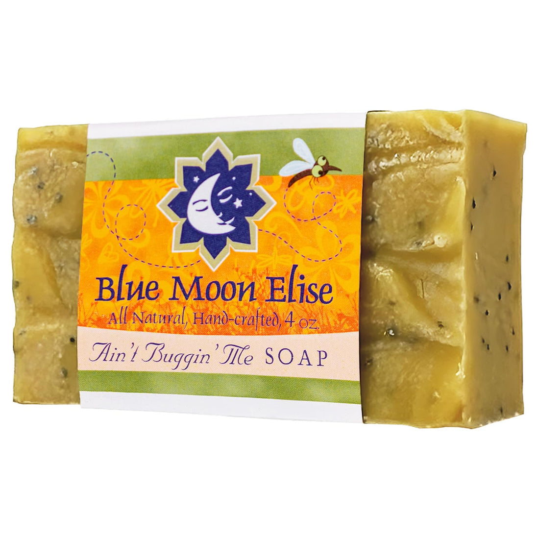 Blue Moon Elise Ain't Buggin Me Citronella Bar Soap for Men and Women, Natural Handmade Soap with Pure Citronella Essential Oils, Soap Bar for Camping and Outdoor Activities
