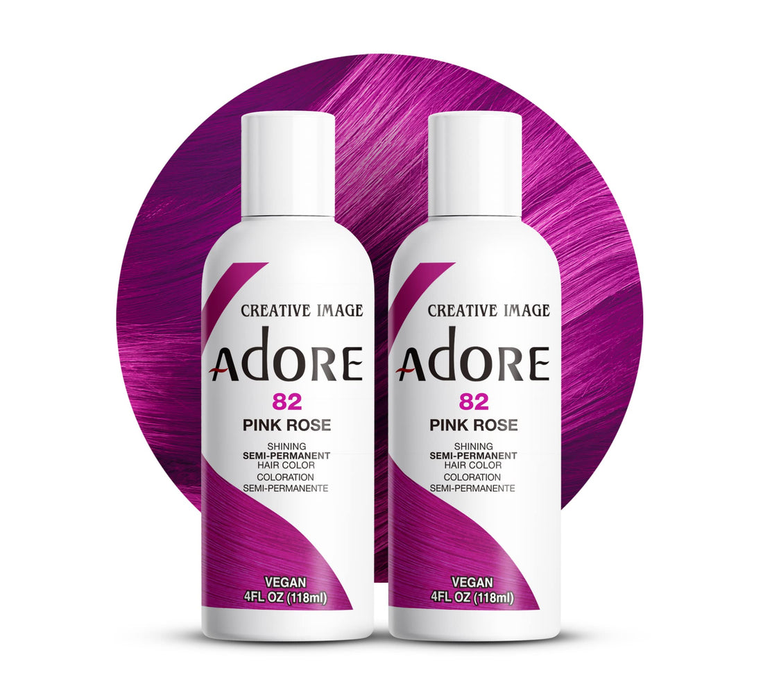 Adore SemiPermanent Haircolor 082 Pink Rose 4 Ounce (118ml) (2 Pack)
