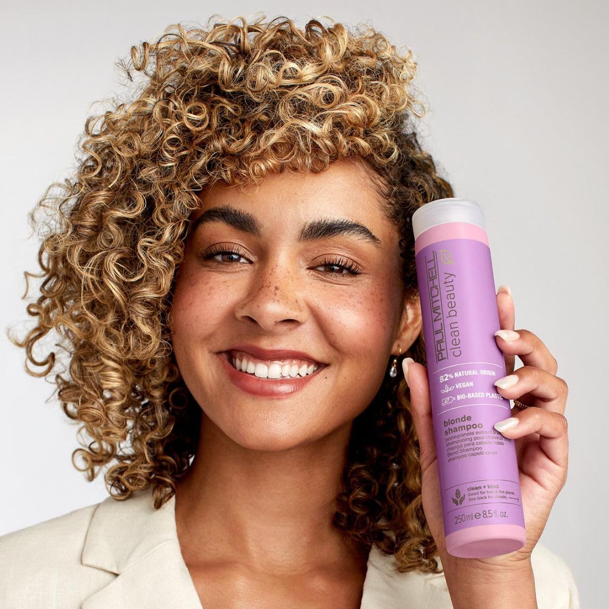 Paul Mitchell Clean Beauty Blonde Purple Shampoo, Gently Cleanses, Eliminates Brassy Tones, For Color-Treated Hair + Naturally Light Hair Colors, 1.7 oz.