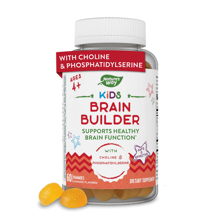 Nature's Way Kids Brain Supplement Gummies, Supports Healthy Brain Function*, Lemonade Flavored, 60 Gummies