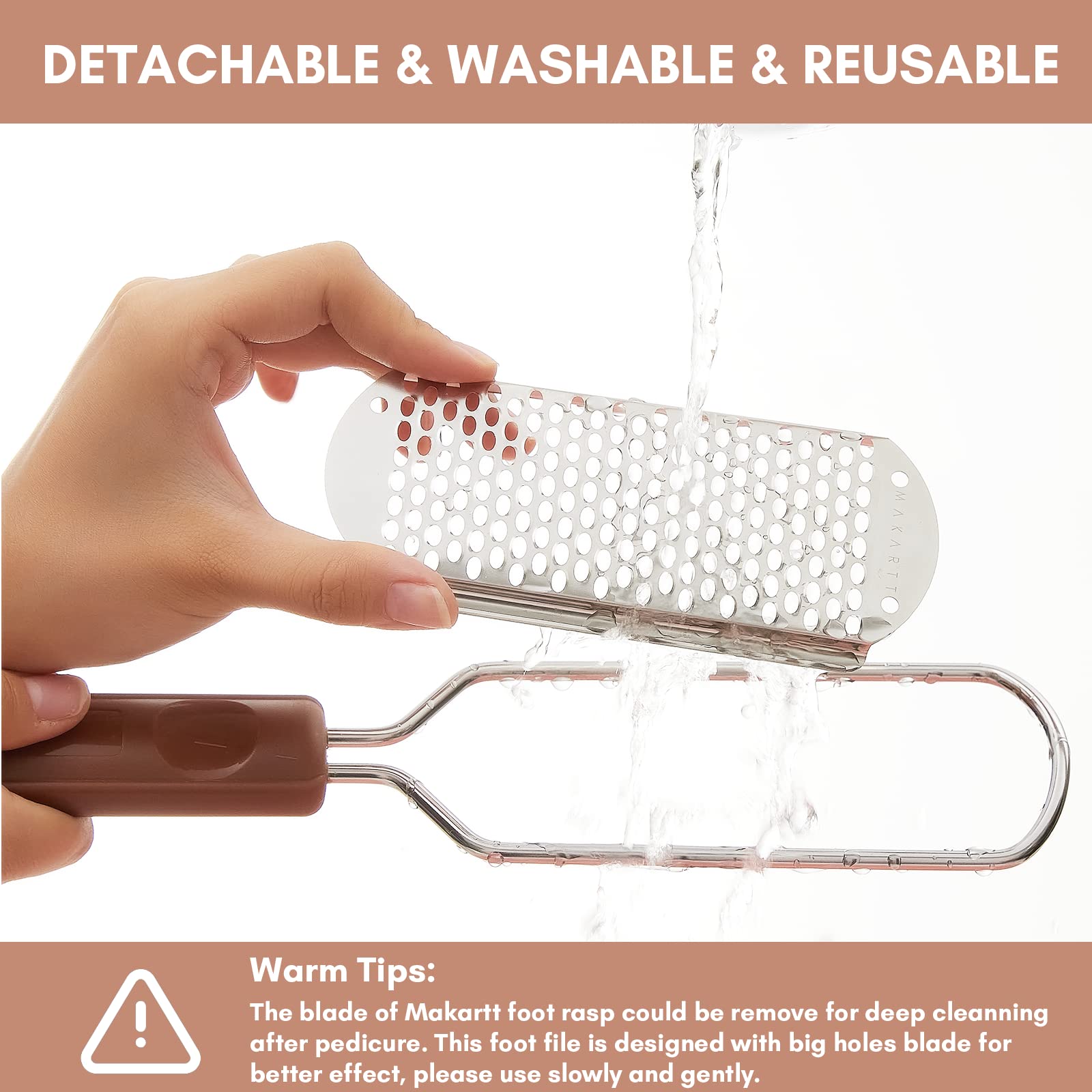 Makartt Foot File: Colossal Foot Scrubber Metal Foot Spa Pedicure Tools Callus Remover for Feet Dead Skin Care Foot Scraper Professional Rasp Callus Shaver Removal Foot Rasp